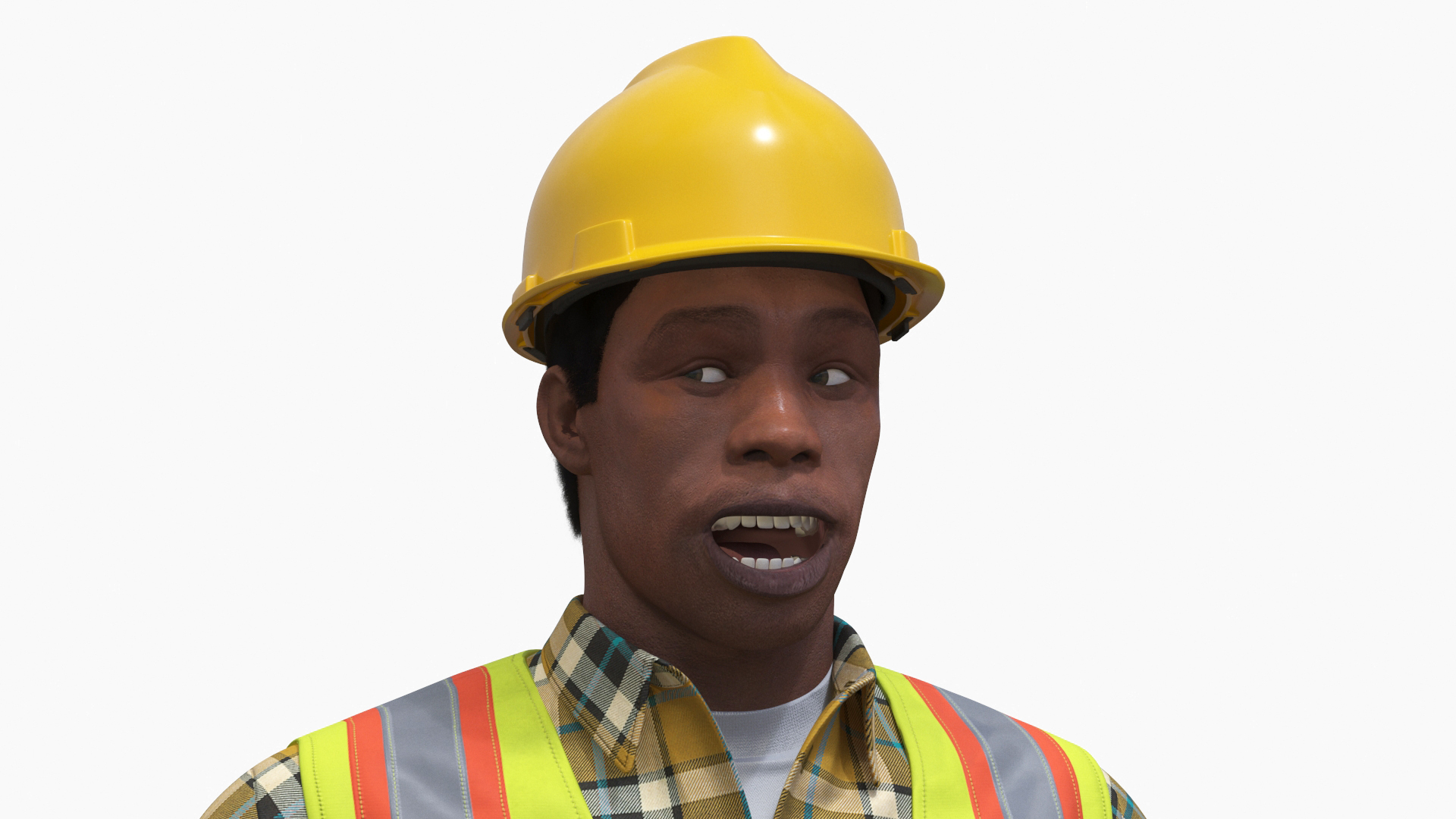 3D model Construction Worker Fur Rigged