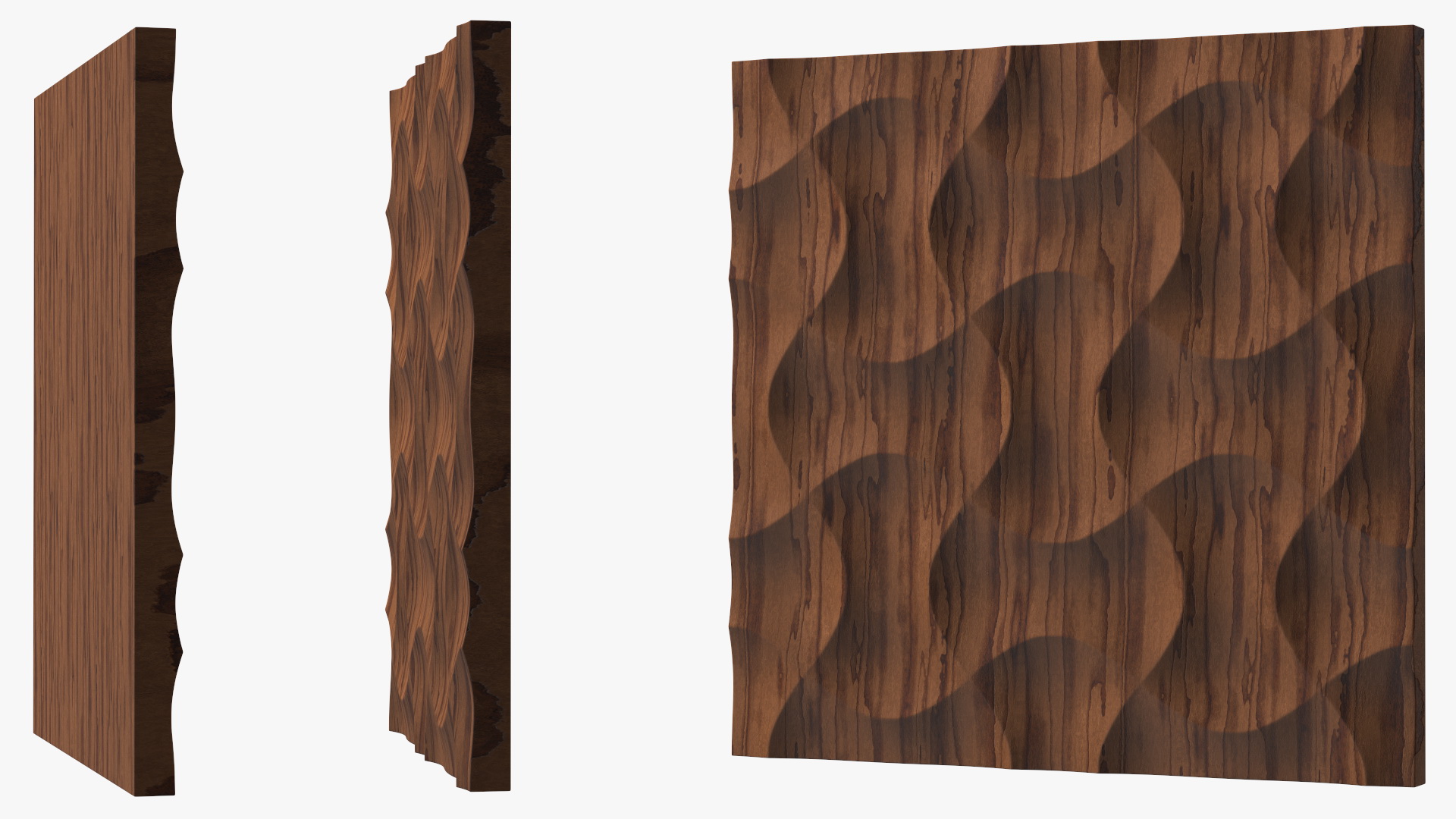 3D 3D Wall Panel Wave Wood model