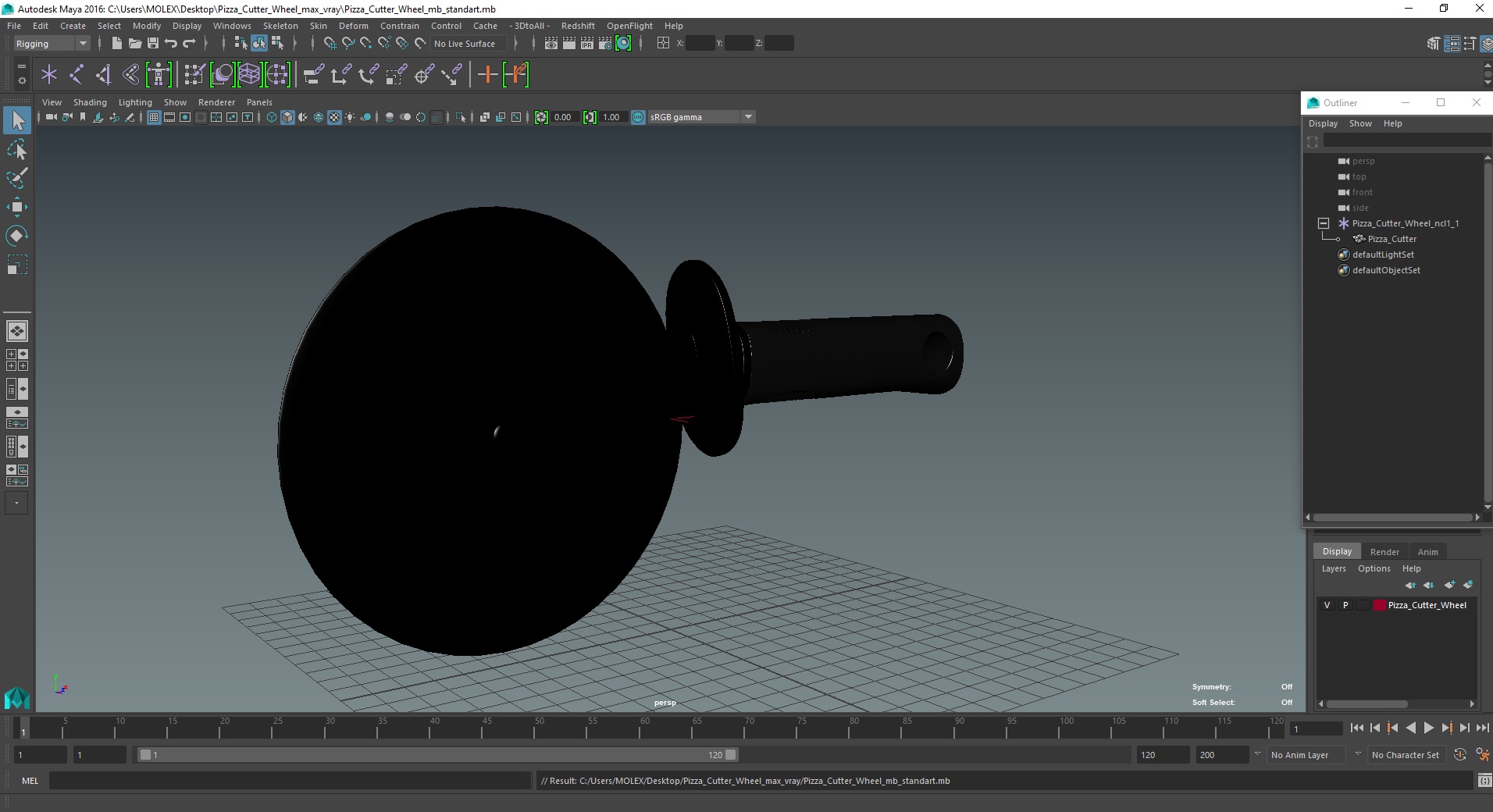 3D Pizza Cutter Wheel model