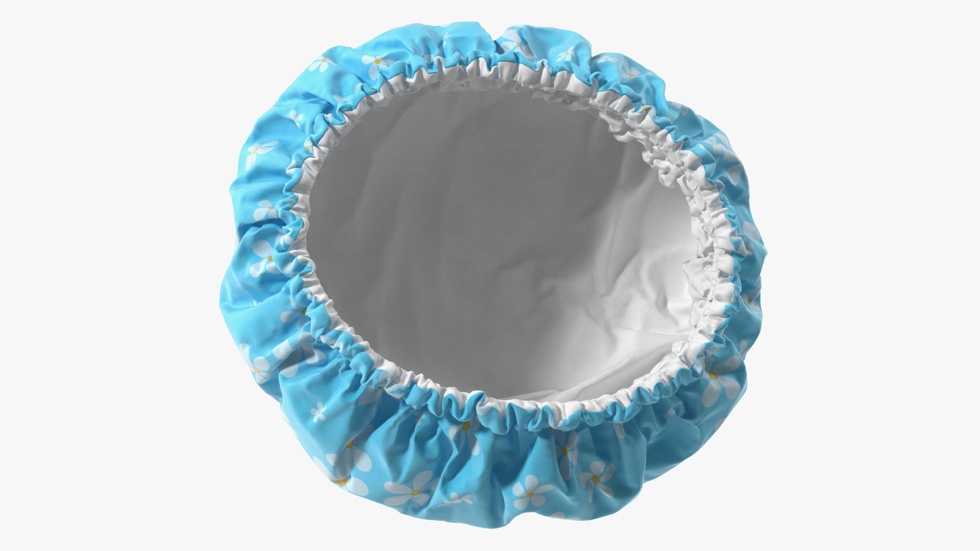 Satin Lined Shower Cap Blue 3D