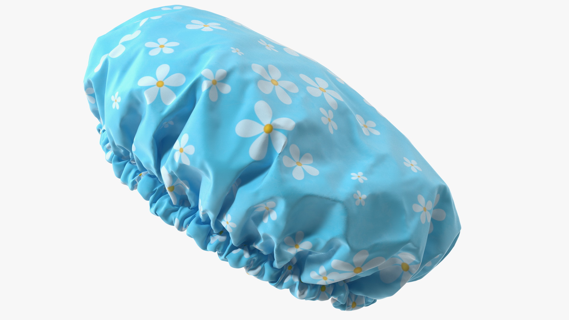 Satin Lined Shower Cap Blue 3D