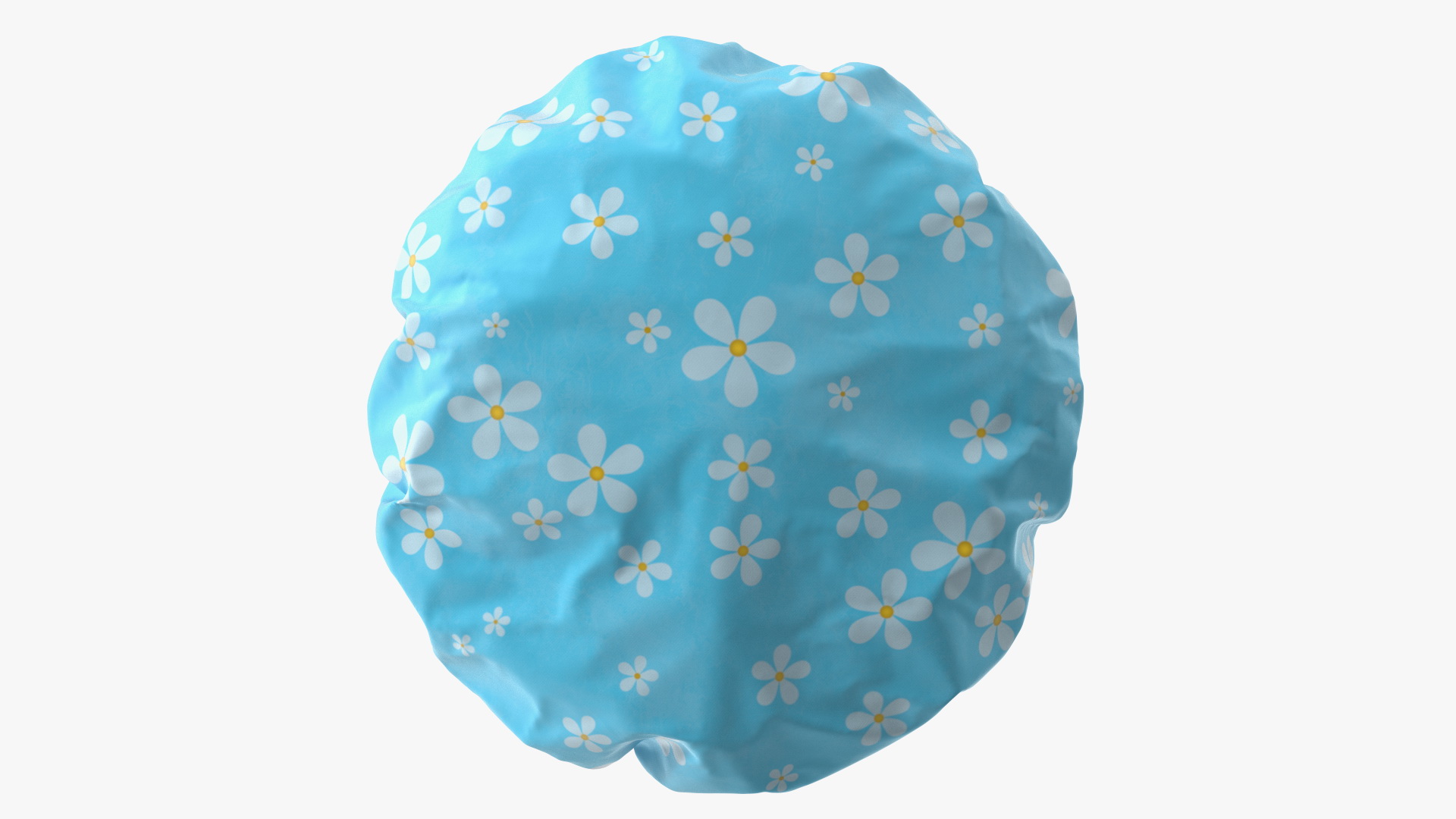 Satin Lined Shower Cap Blue 3D