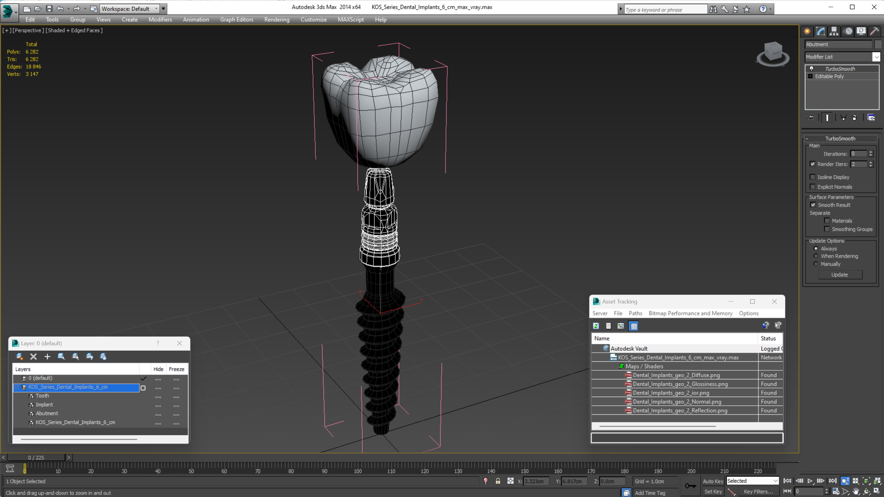 3D KOS Series Dental Implants 6 cm