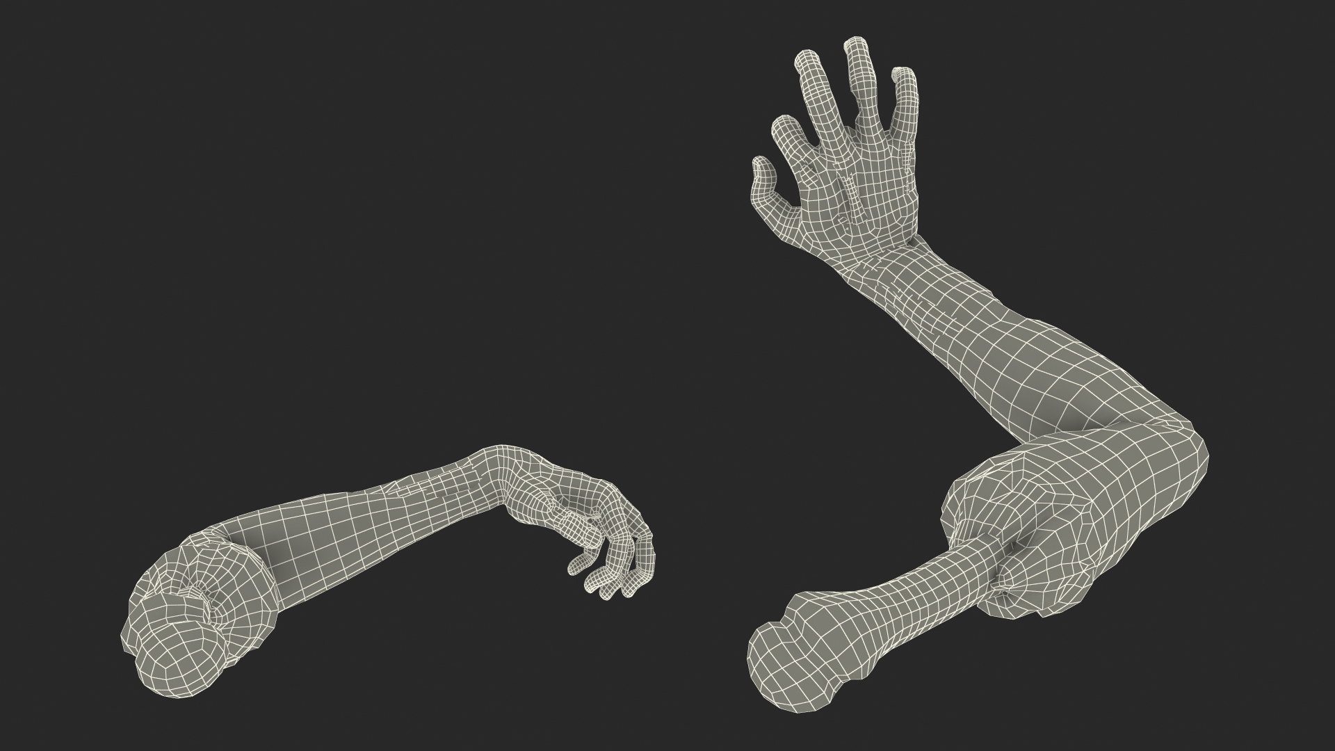 3D Zombie Arms Attack Pose model