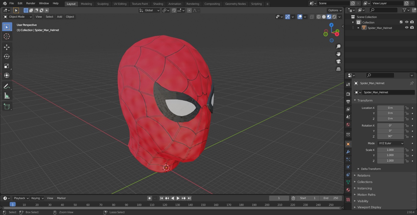 Spider Man Helmet 3D