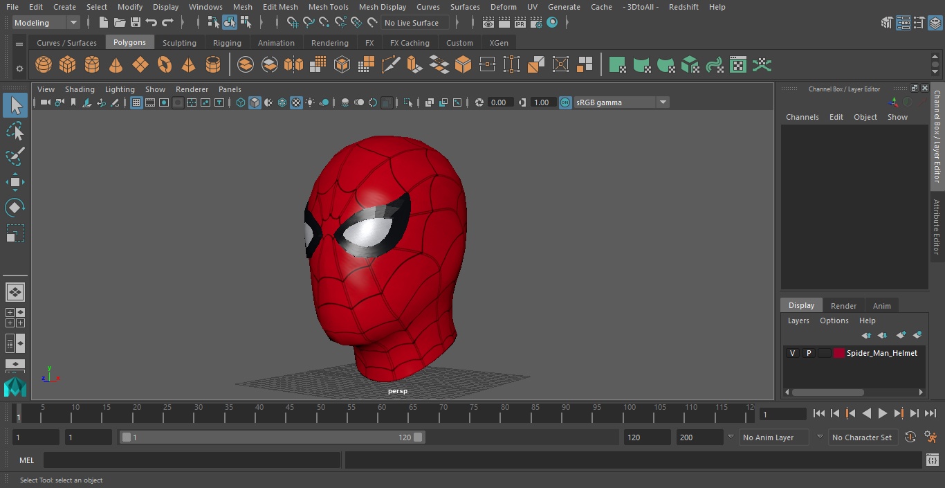 Spider Man Helmet 3D