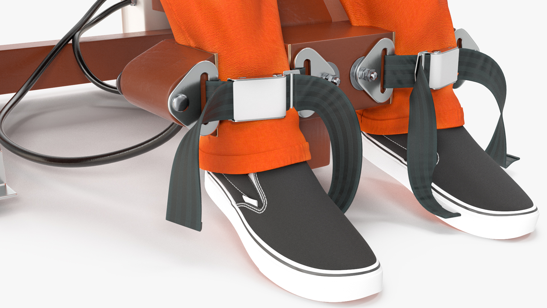 3D Prisoner on Electric Chair and Officer model