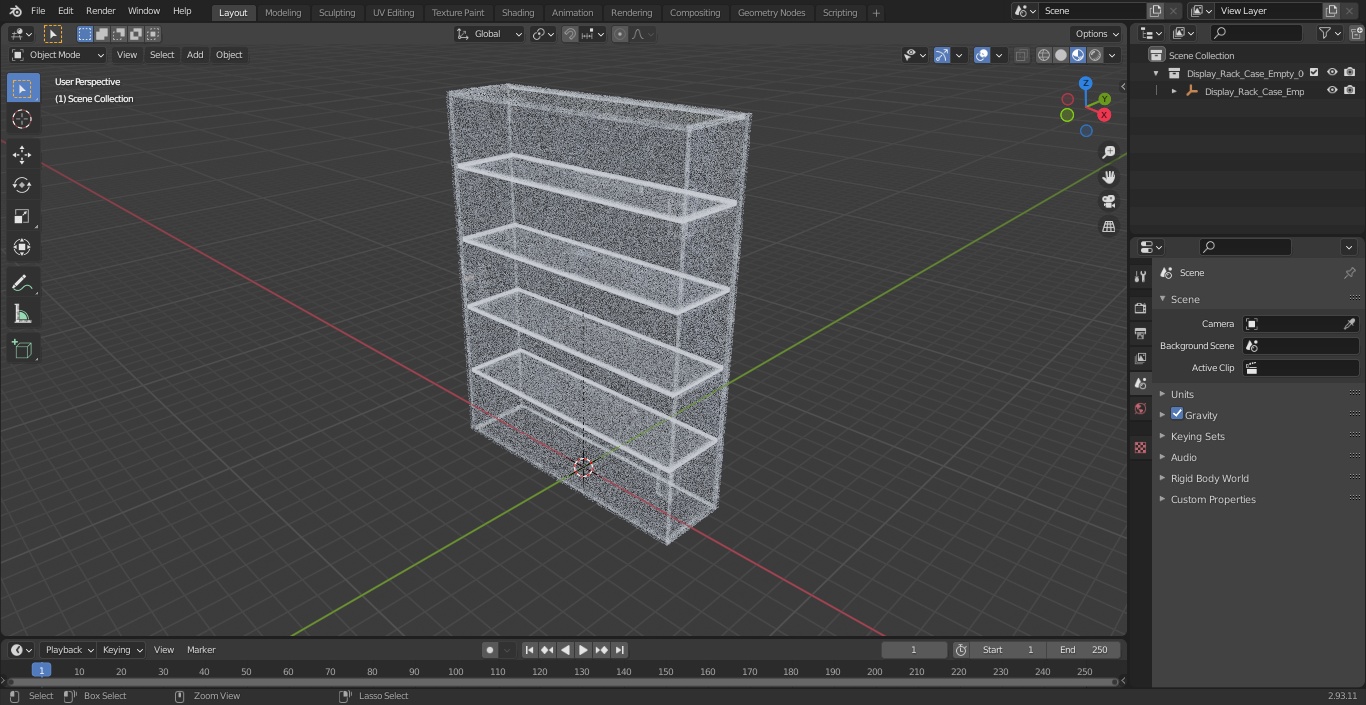 3D Display Rack Case Empty model