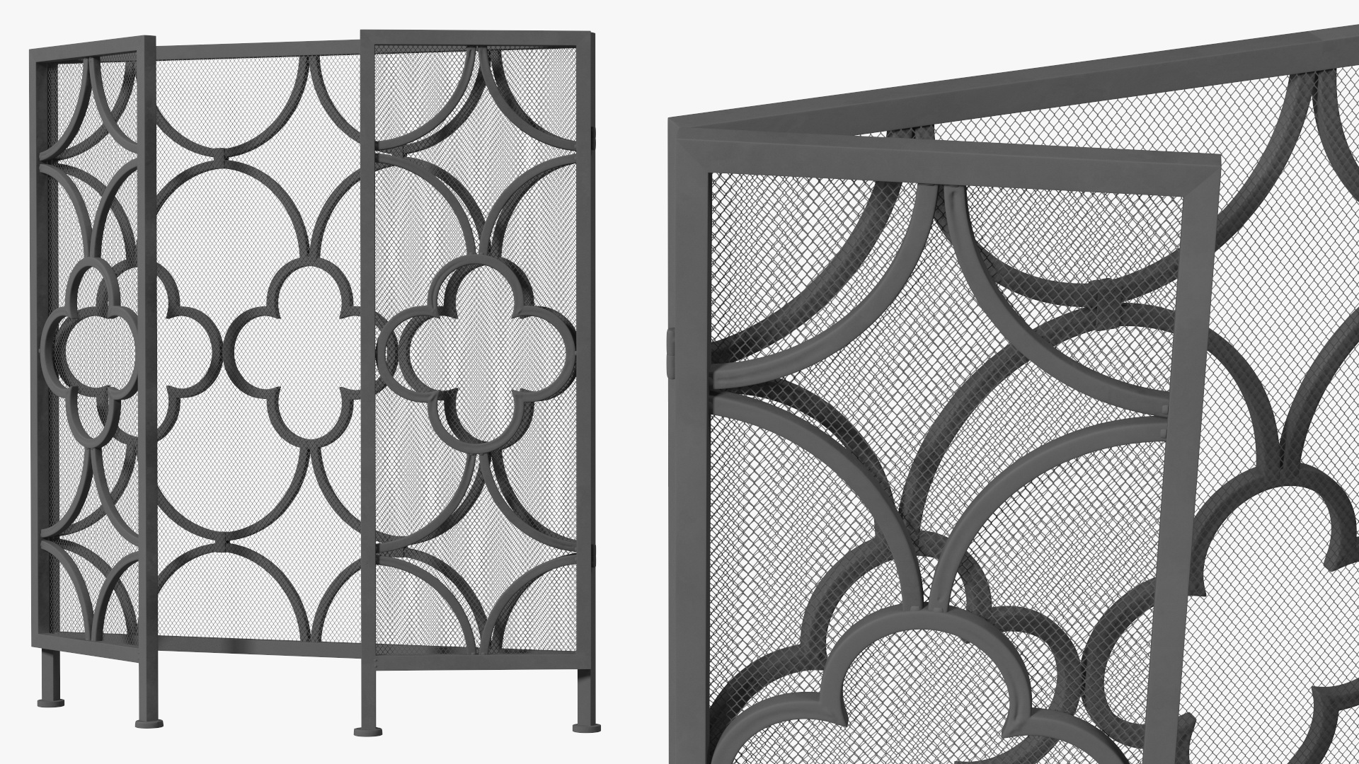 3D model Wrought Iron Decorative Fireplace Screen