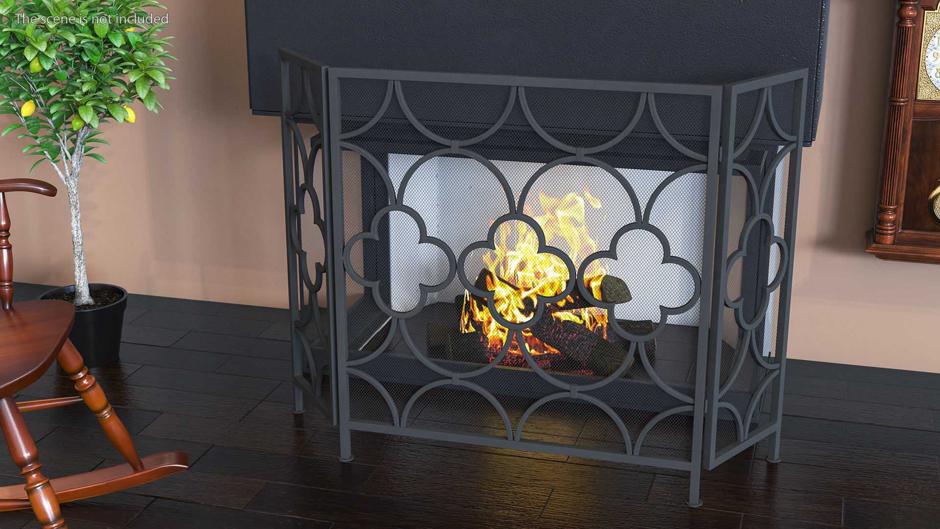 3D model Wrought Iron Decorative Fireplace Screen