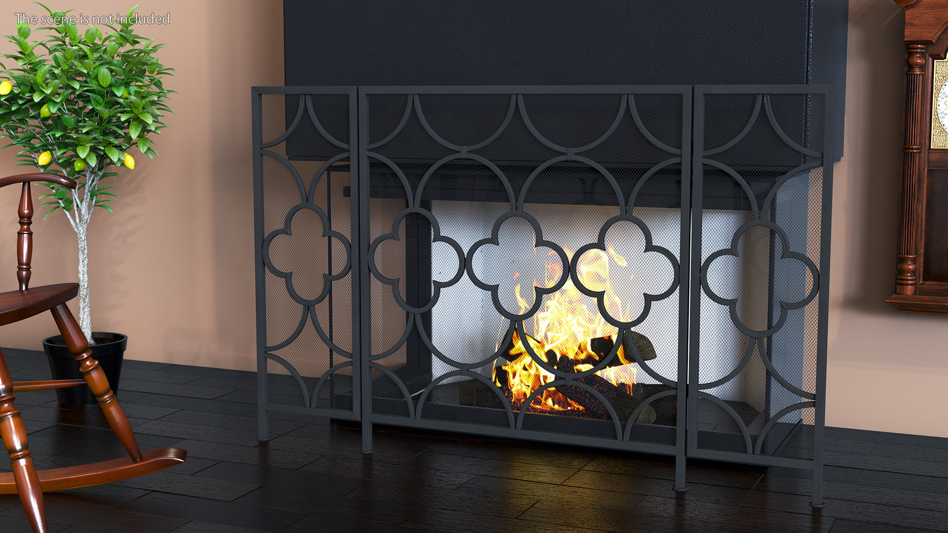 3D model Wrought Iron Decorative Fireplace Screen