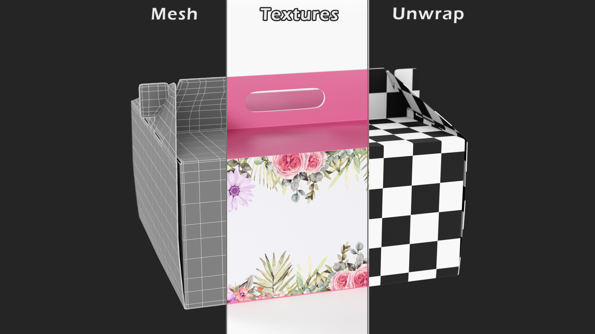 3D model W Packaging Cake Box Pink No Window