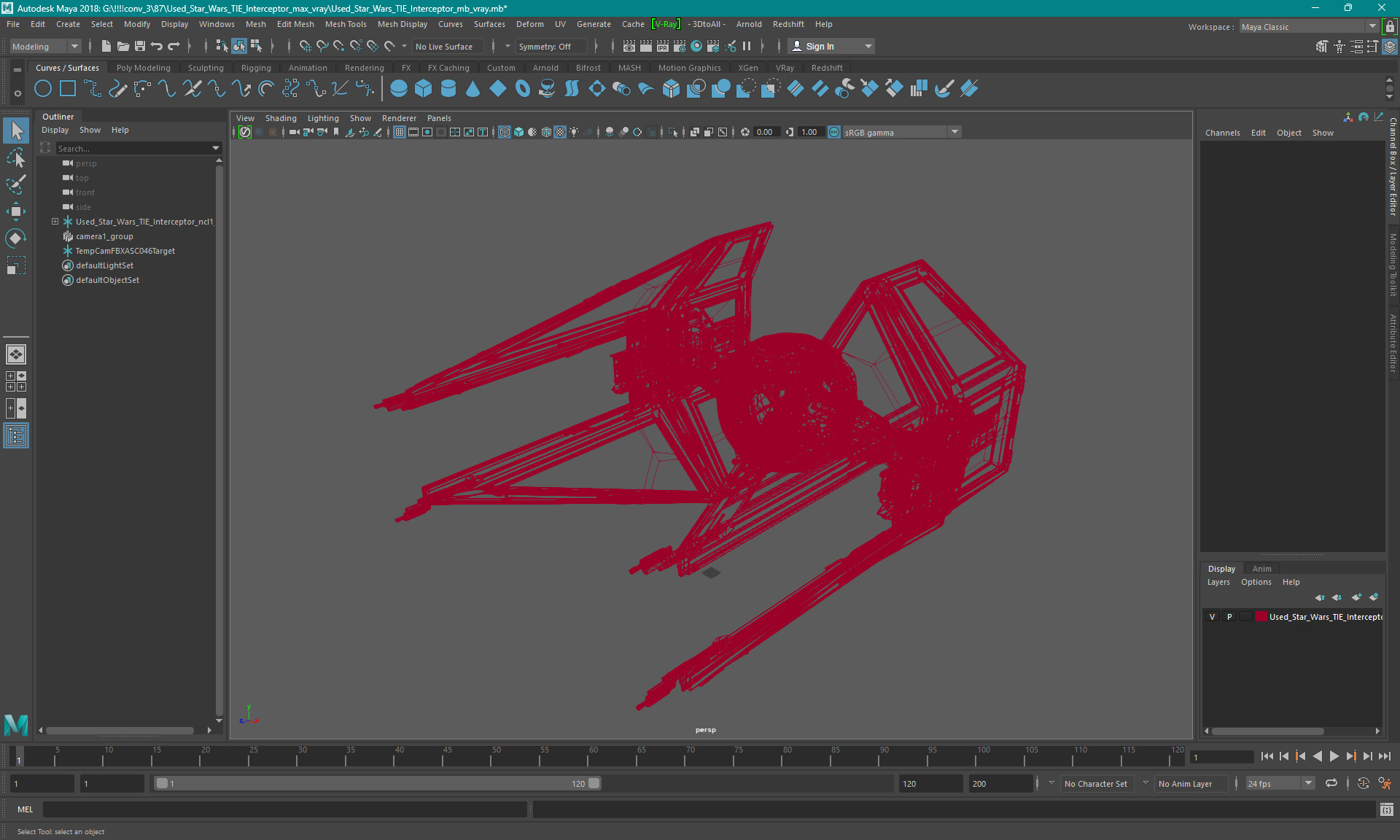 3D model Used Star Wars TIE Interceptor