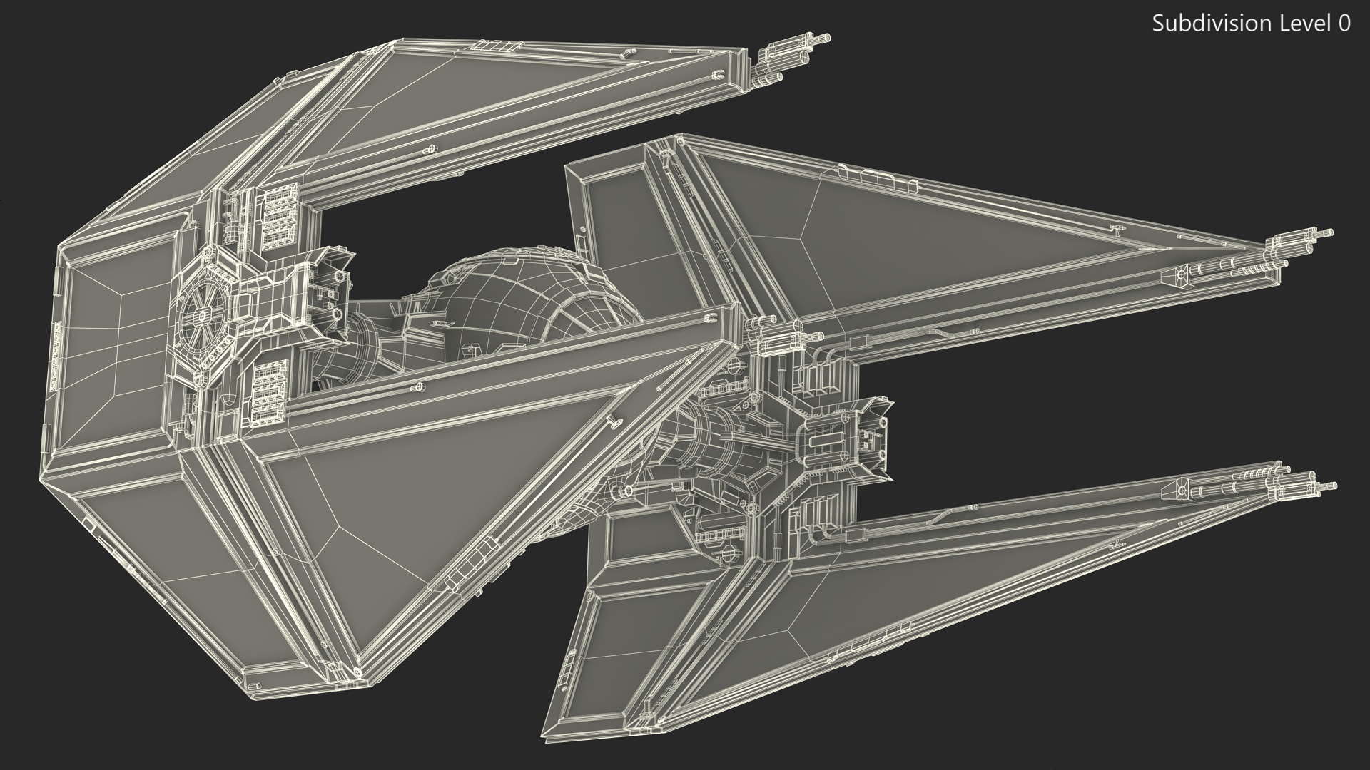 3D model Used Star Wars TIE Interceptor