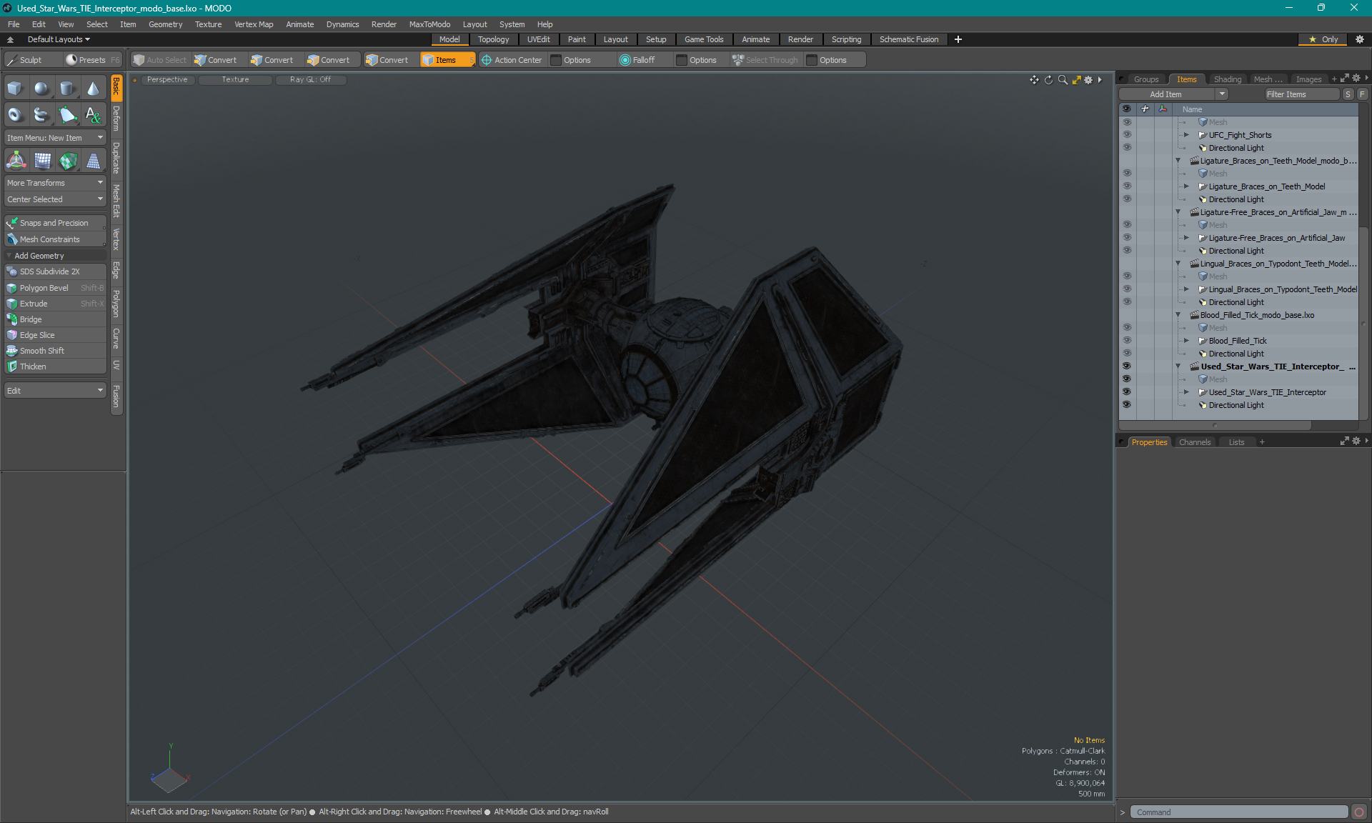 3D model Used Star Wars TIE Interceptor