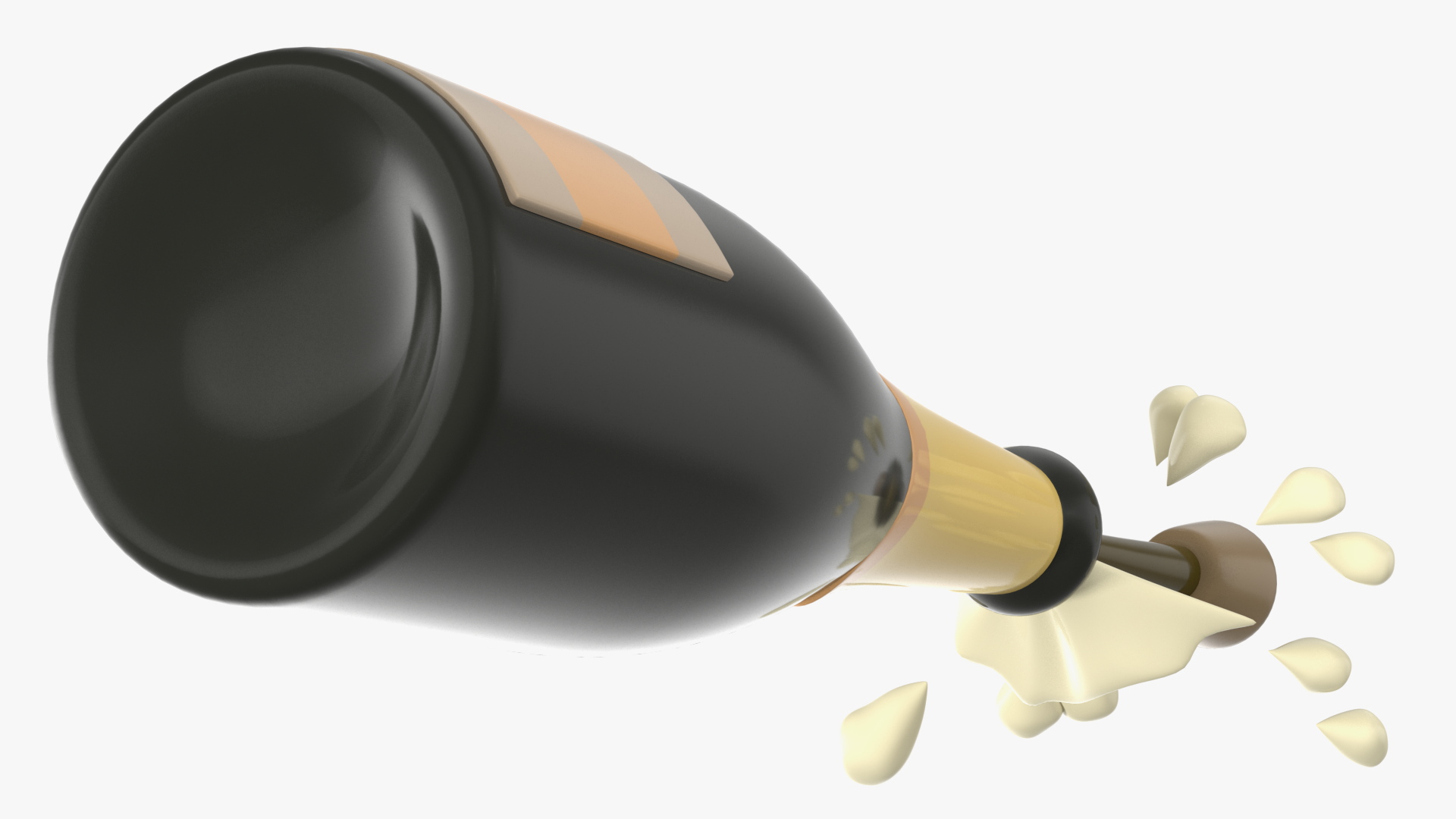 3D model Bottle with Popping Cork Emoji