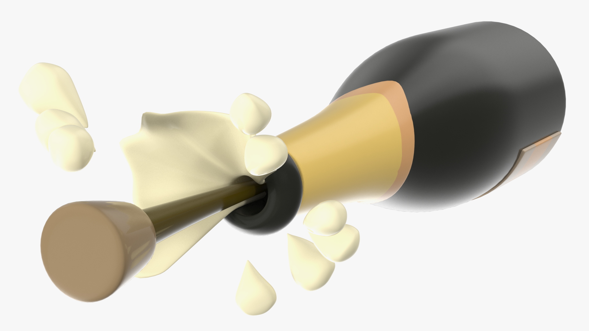 3D model Bottle with Popping Cork Emoji