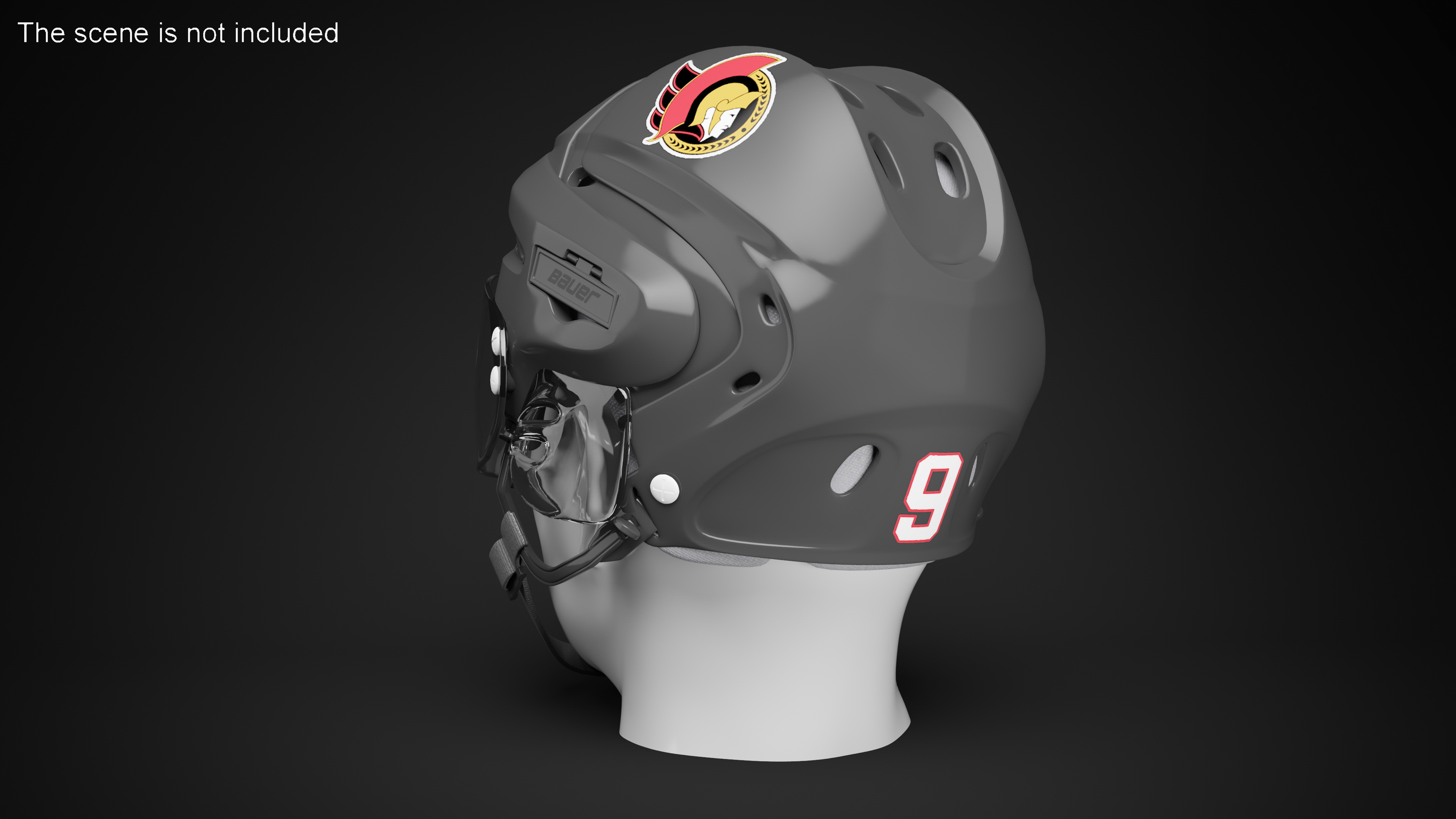 Hockey Helmet Ottawa Senators 3D model