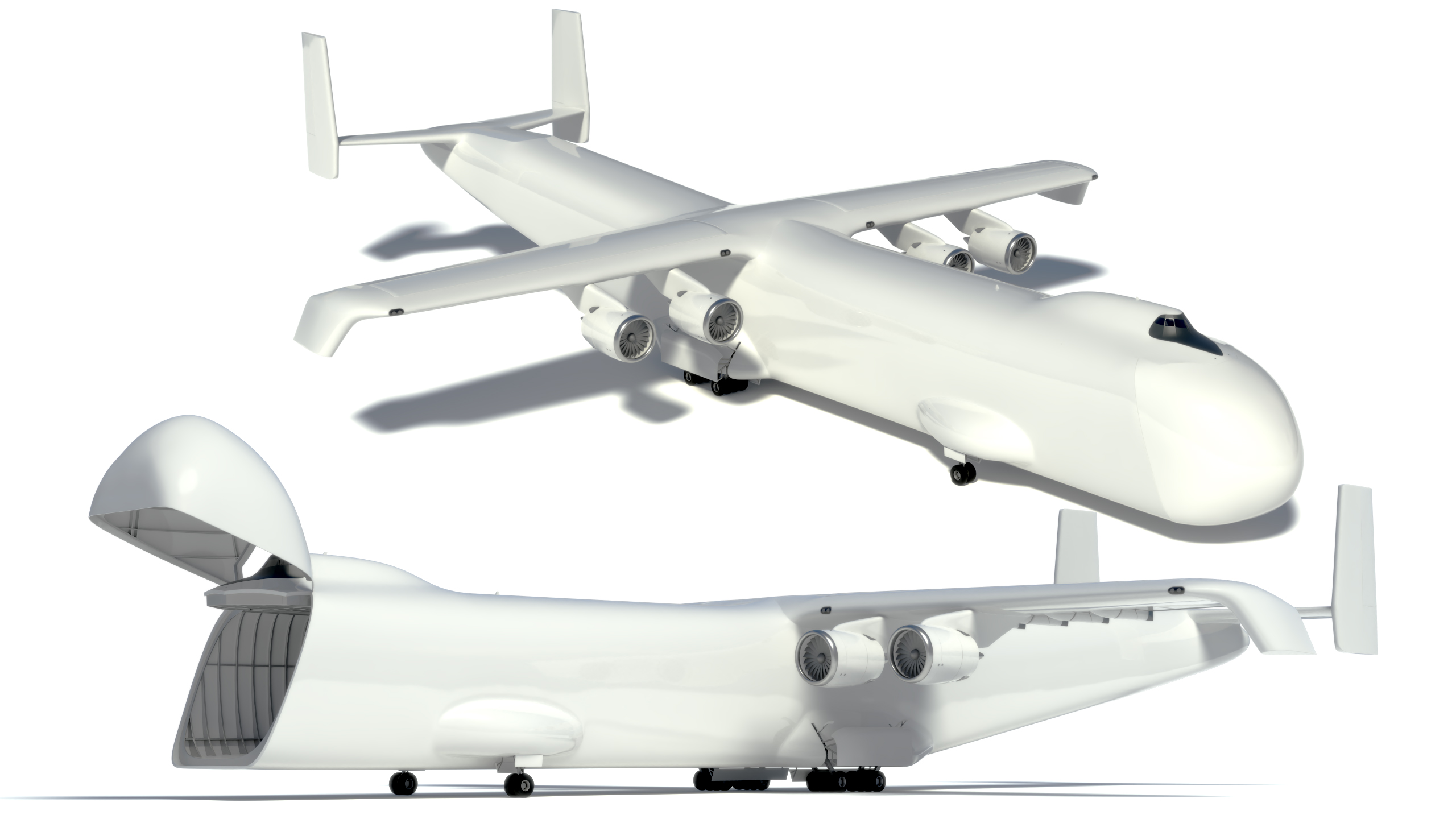 3D Giant Cargo Plane Rigged for Cinema 4D model