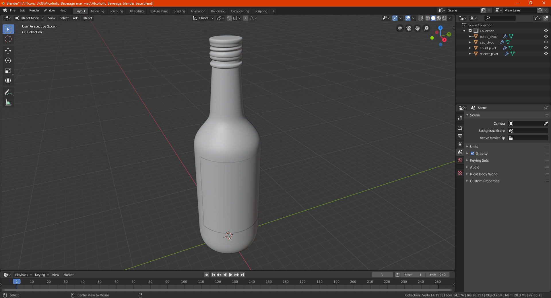 3D Alcoholic Beverage model