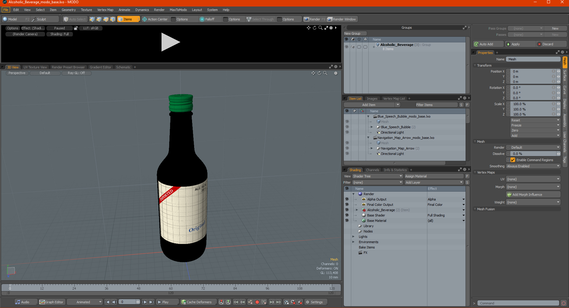 3D Alcoholic Beverage model