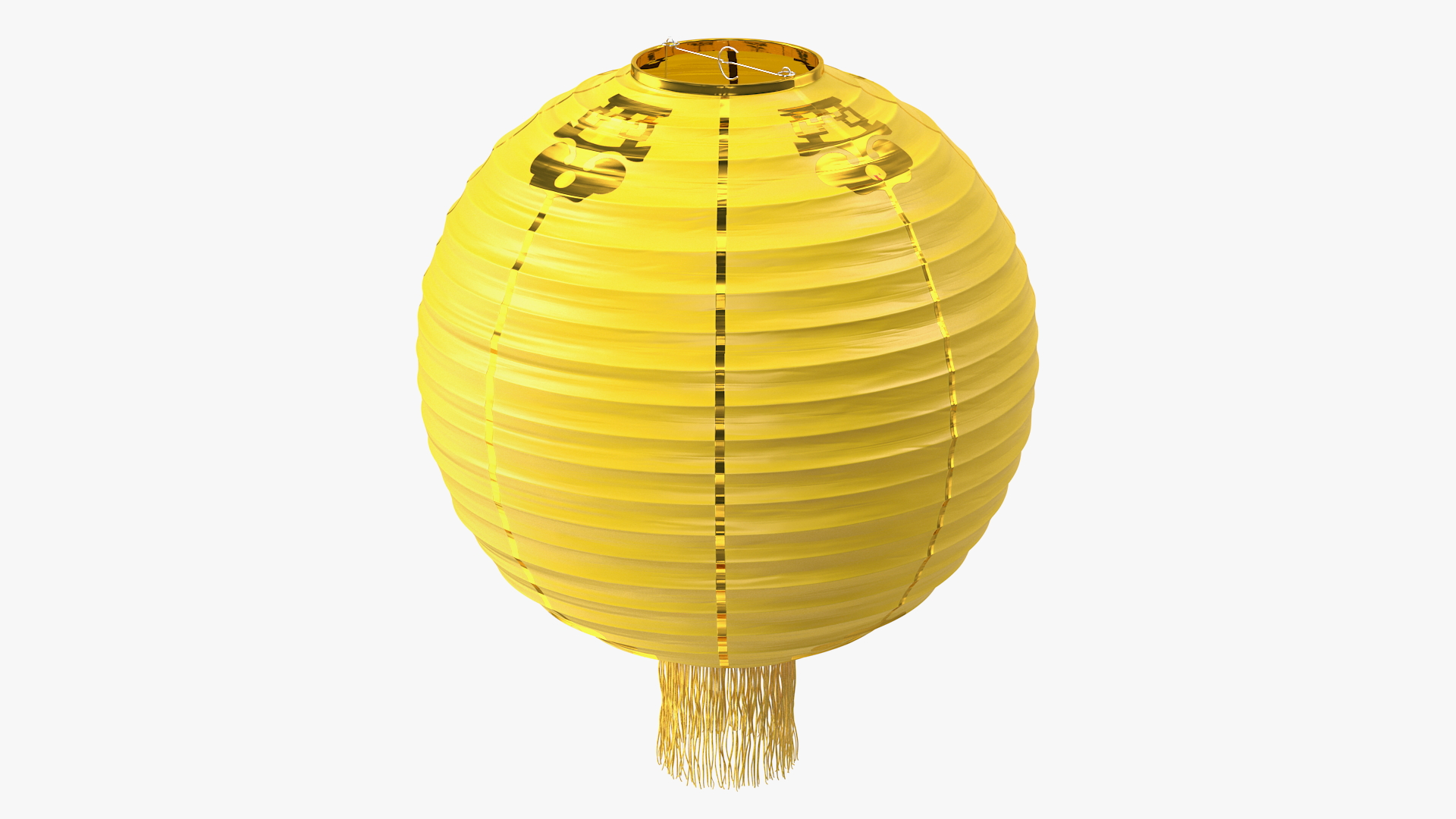 3D Paper Chinese Lantern Yellow model