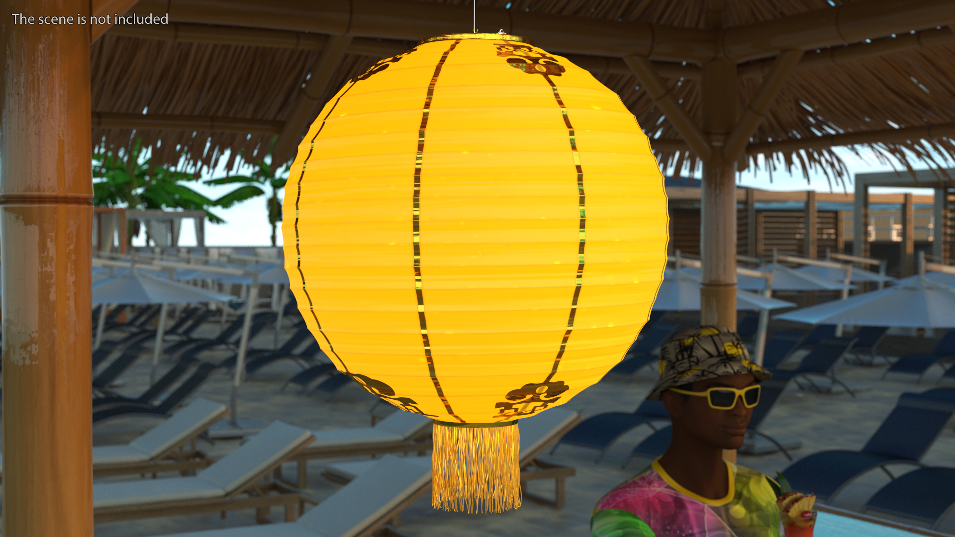 3D Paper Chinese Lantern Yellow model