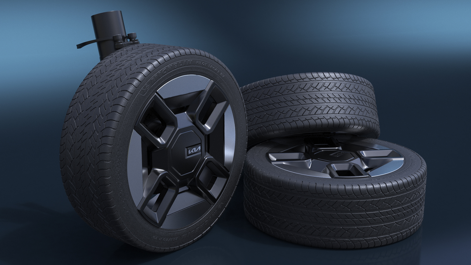 KIA Automobile Wheel and Suspension Assembly 3D model