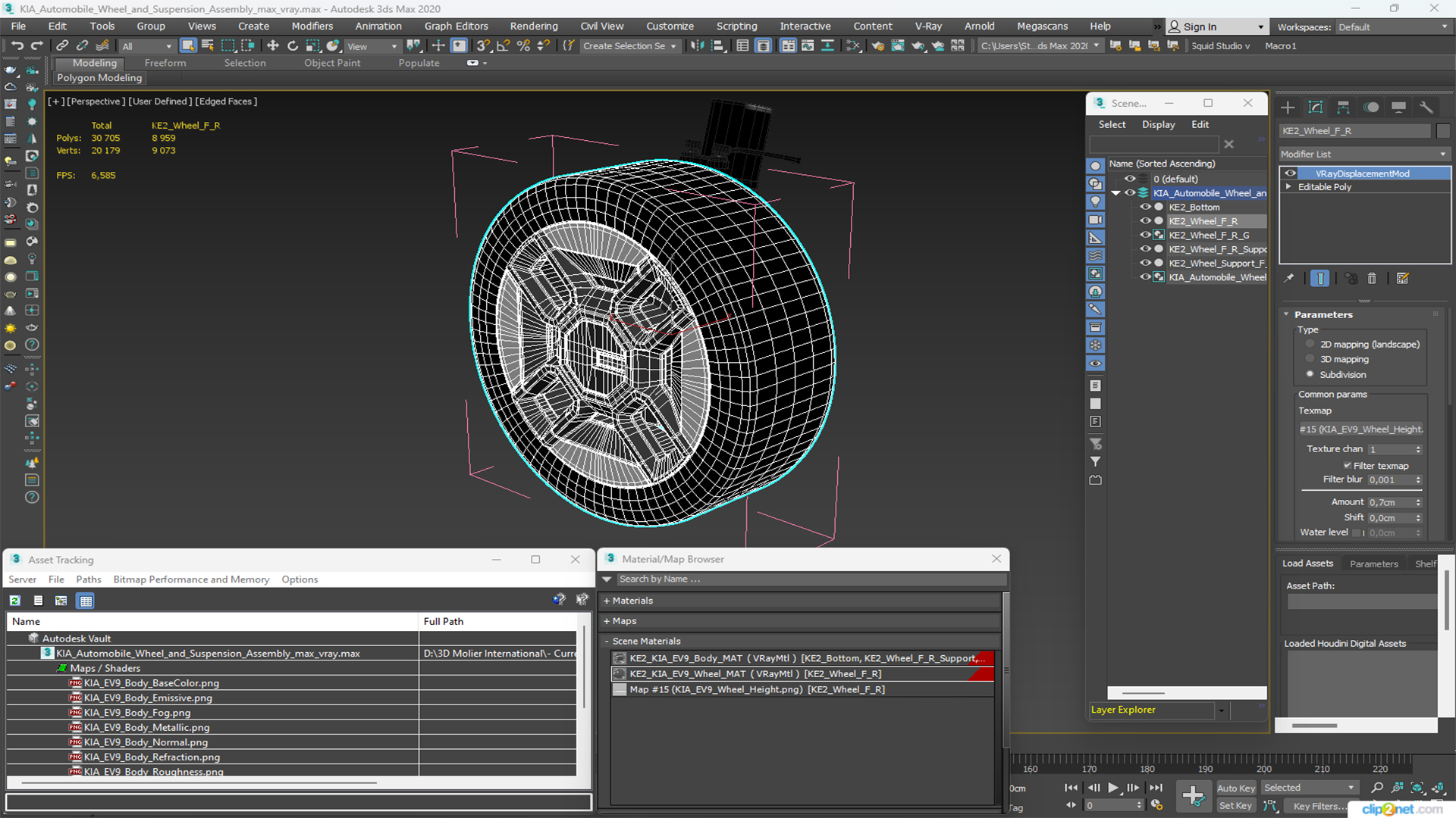 KIA Automobile Wheel and Suspension Assembly 3D model