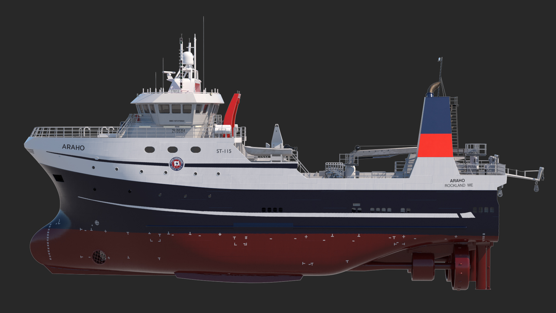 ARAHO Freezer Processor Factory Trawler 3D model