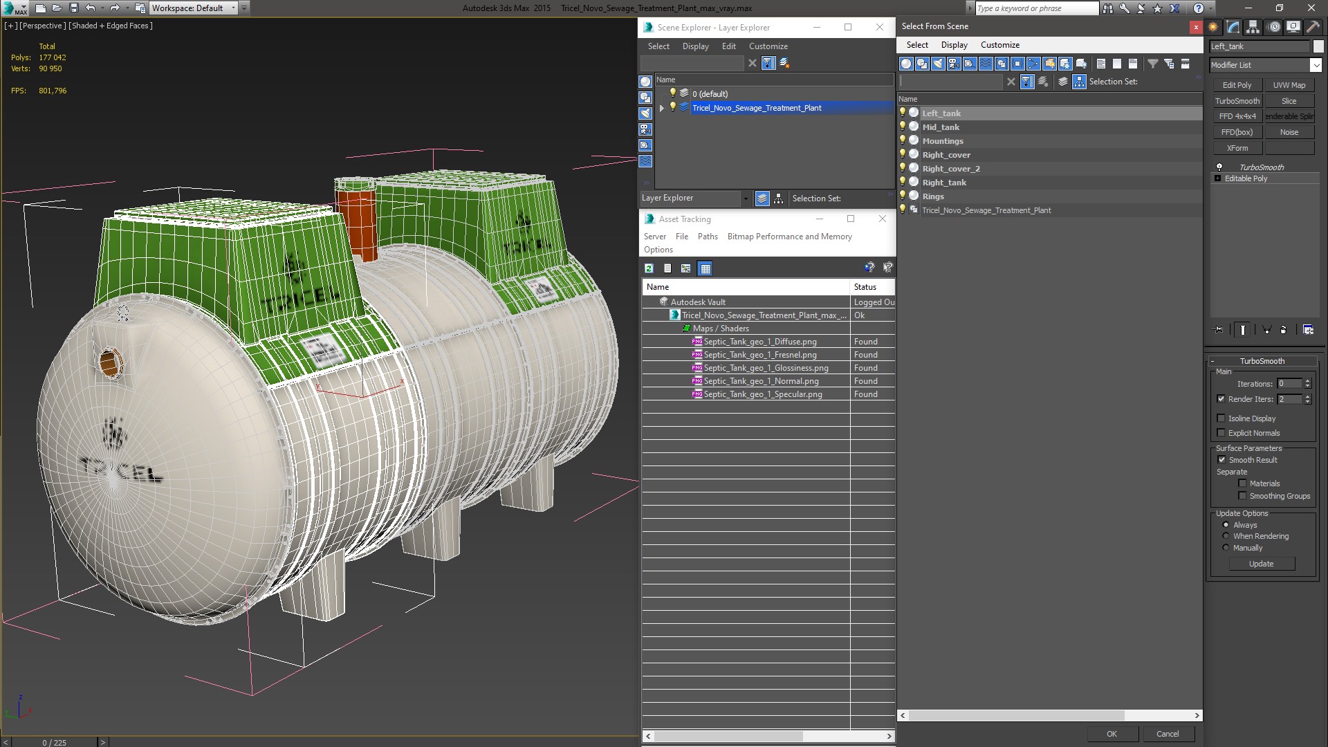 Tricel Novo Sewage Treatment Plant 3D model