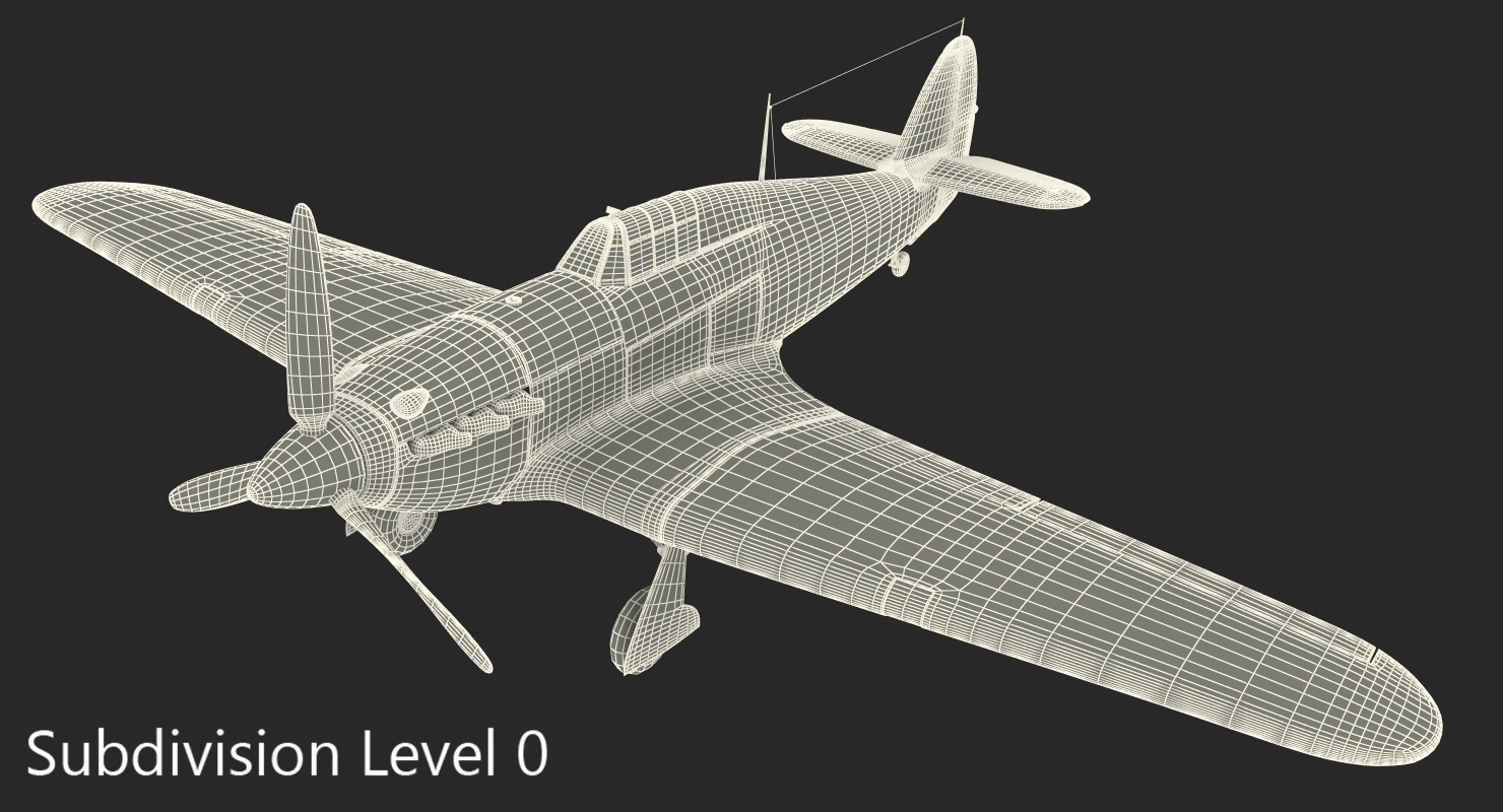 3D Hawker Hurricane Weathered