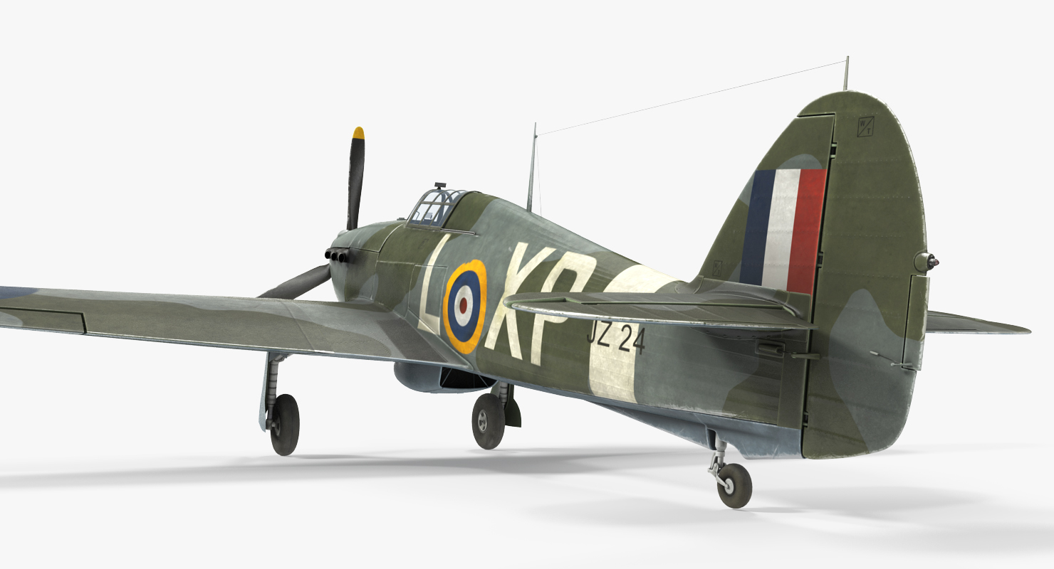 3D Hawker Hurricane Weathered