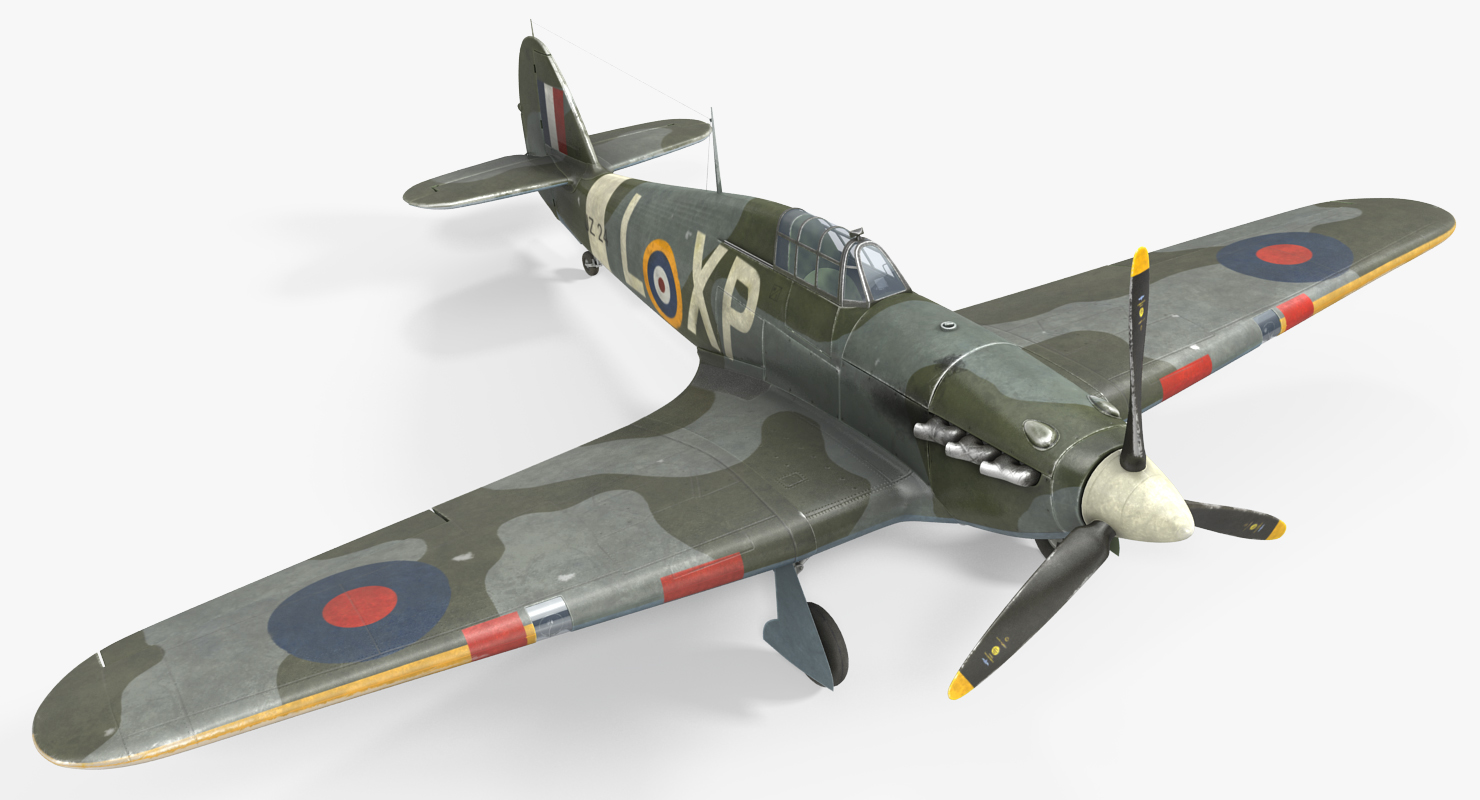 3D Hawker Hurricane Weathered