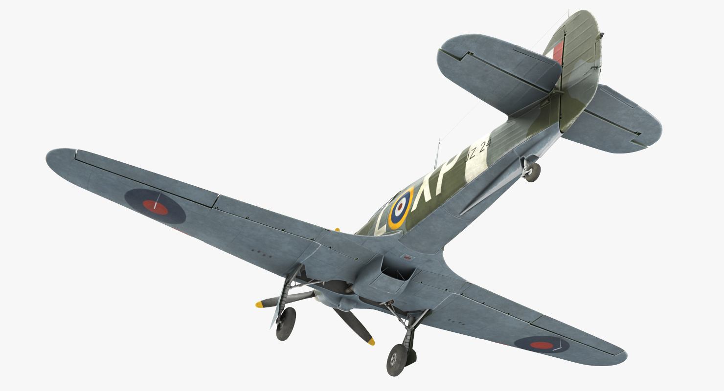 3D Hawker Hurricane Weathered