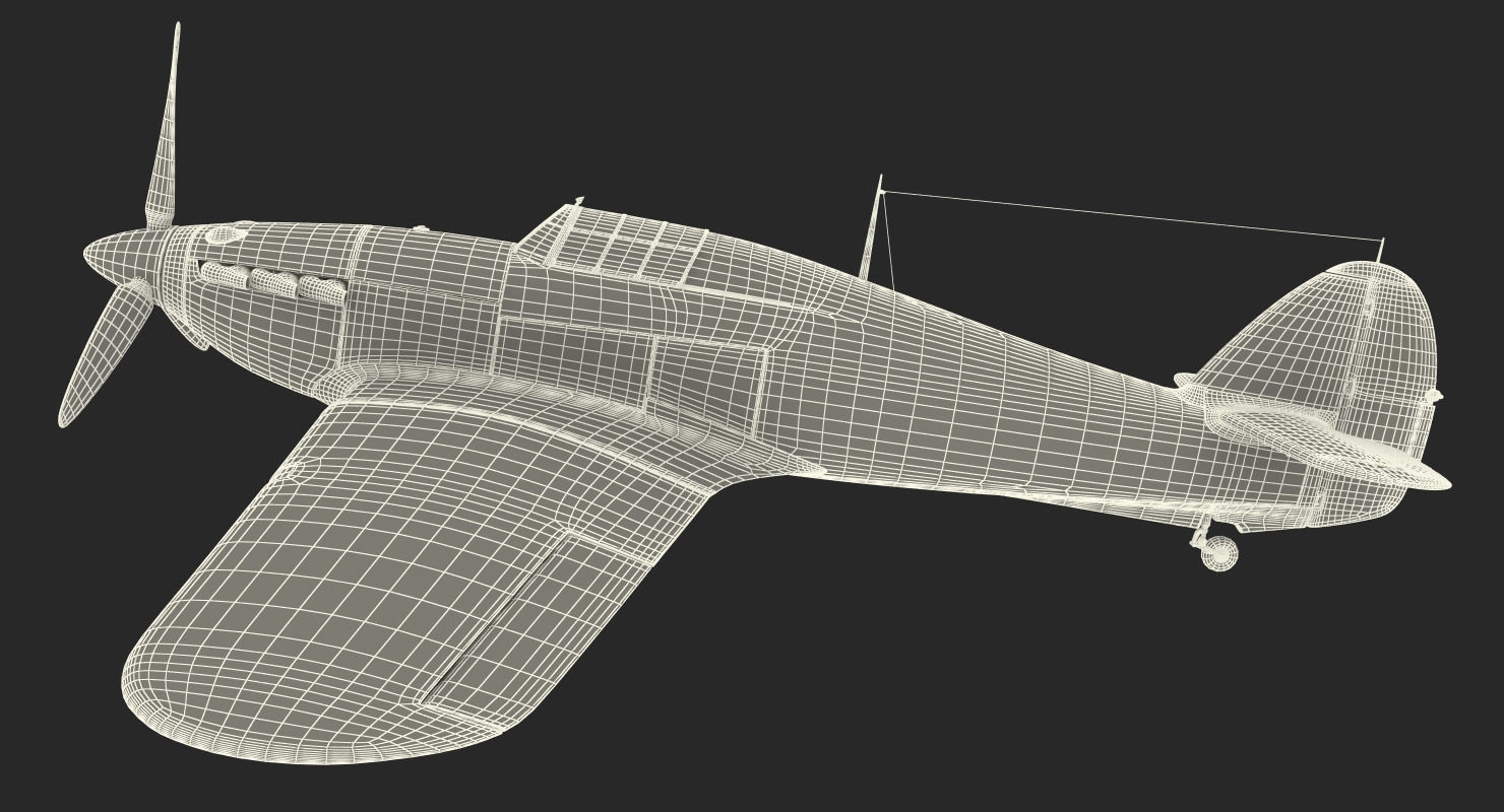 3D Hawker Hurricane Weathered