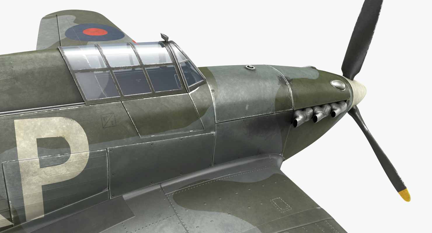 3D Hawker Hurricane Weathered