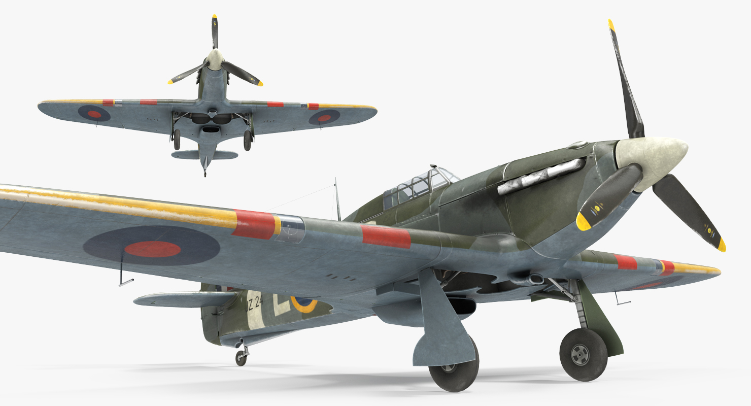 3D Hawker Hurricane Weathered