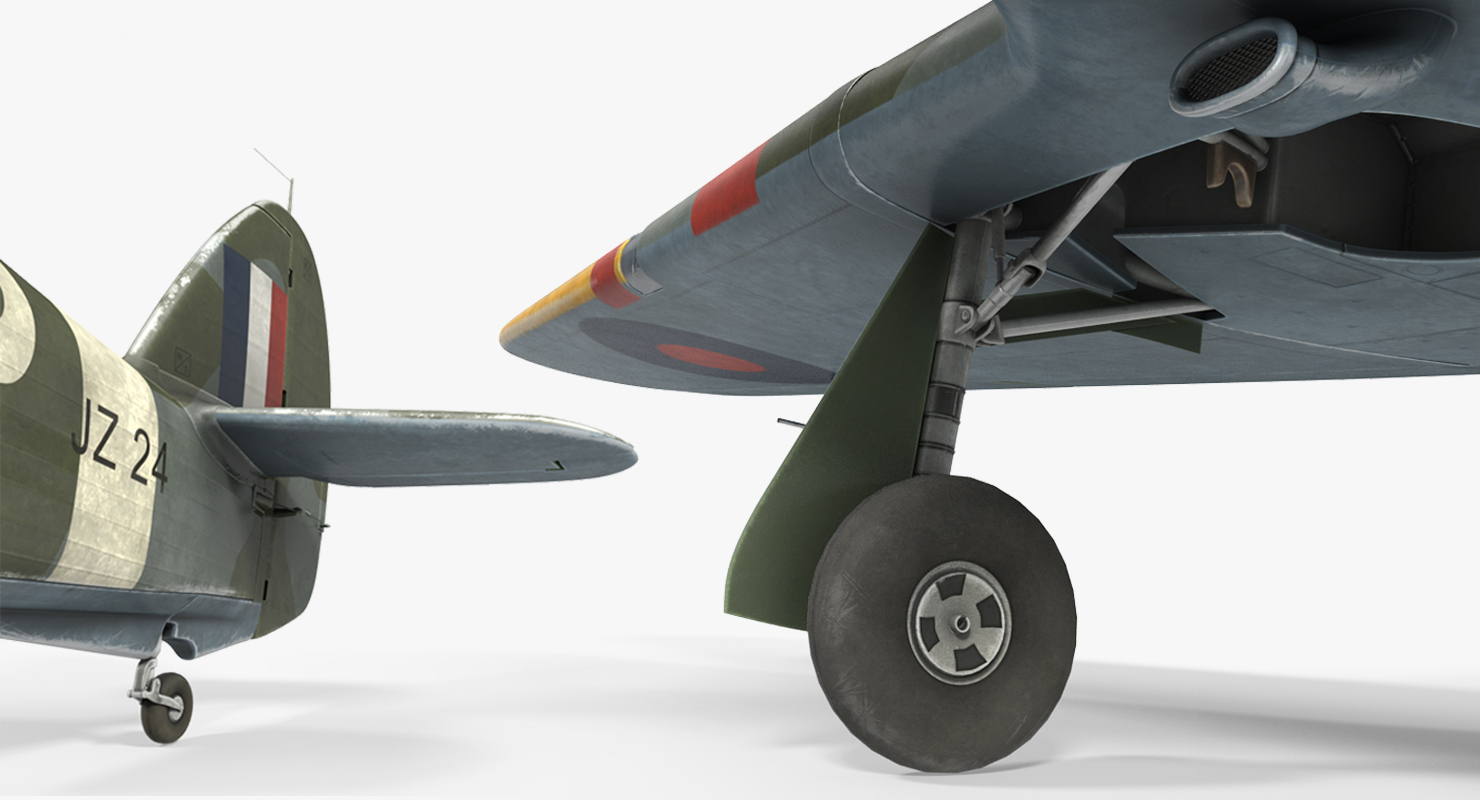 3D Hawker Hurricane Weathered