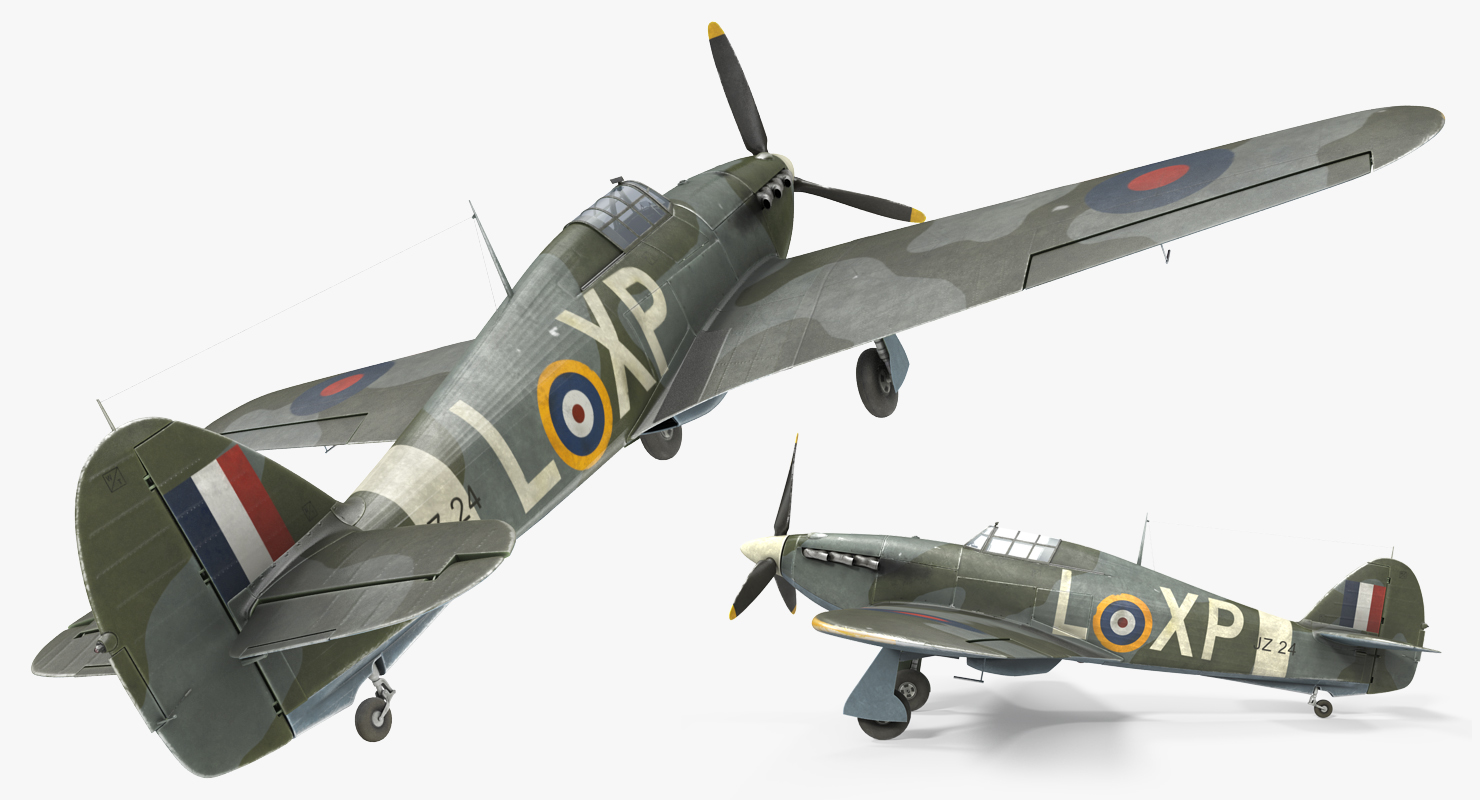 3D Hawker Hurricane Weathered