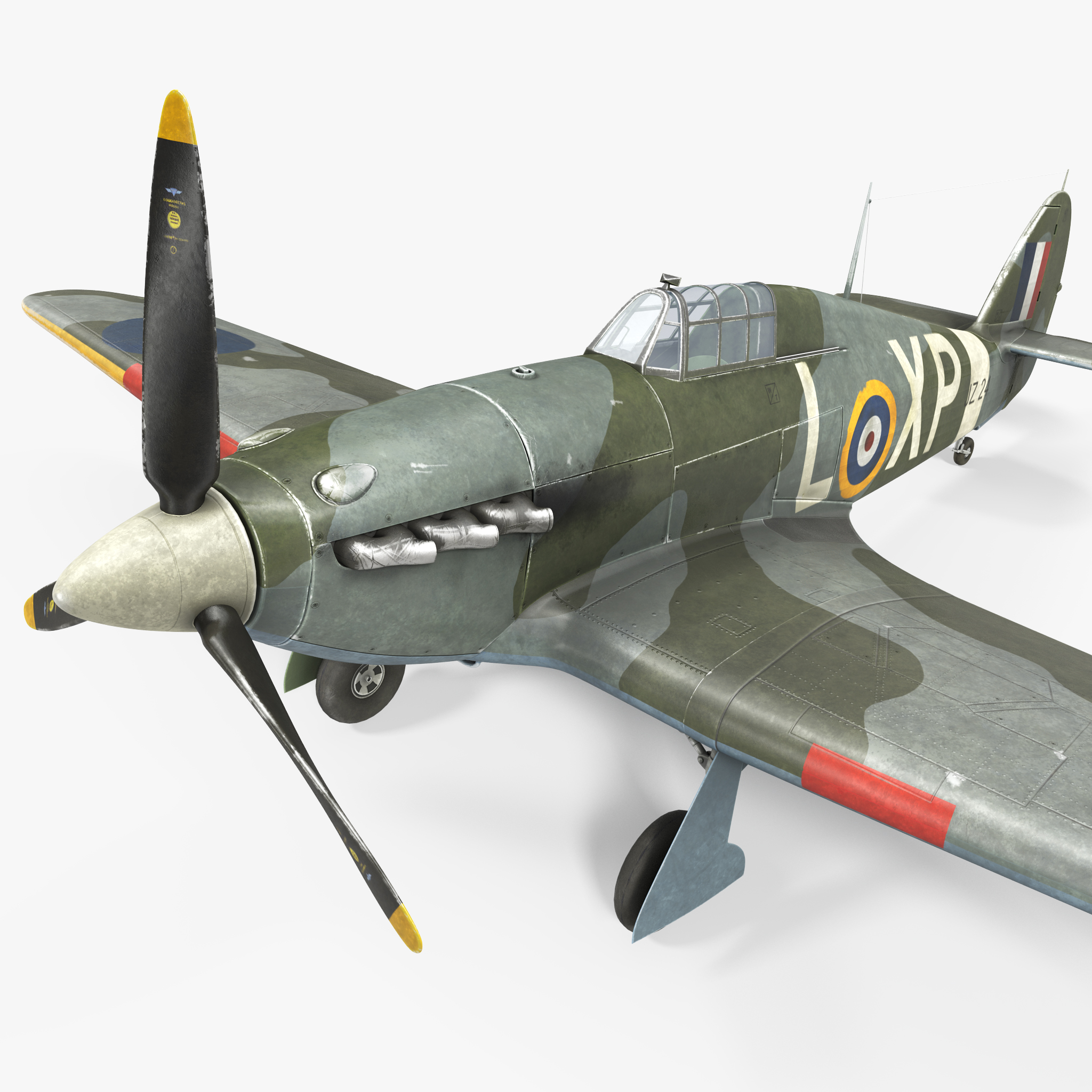 3D Hawker Hurricane Weathered