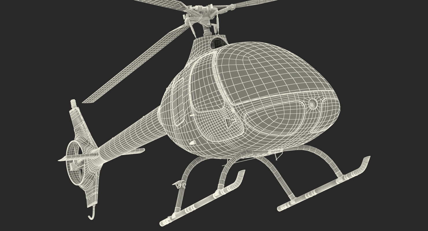 3D Light Helicopter Generic Rigged