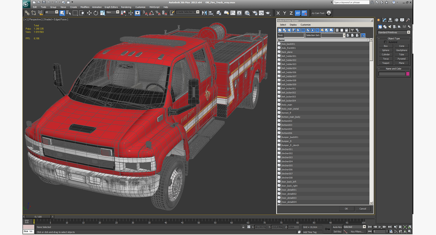 Old Fire Truck 3D model