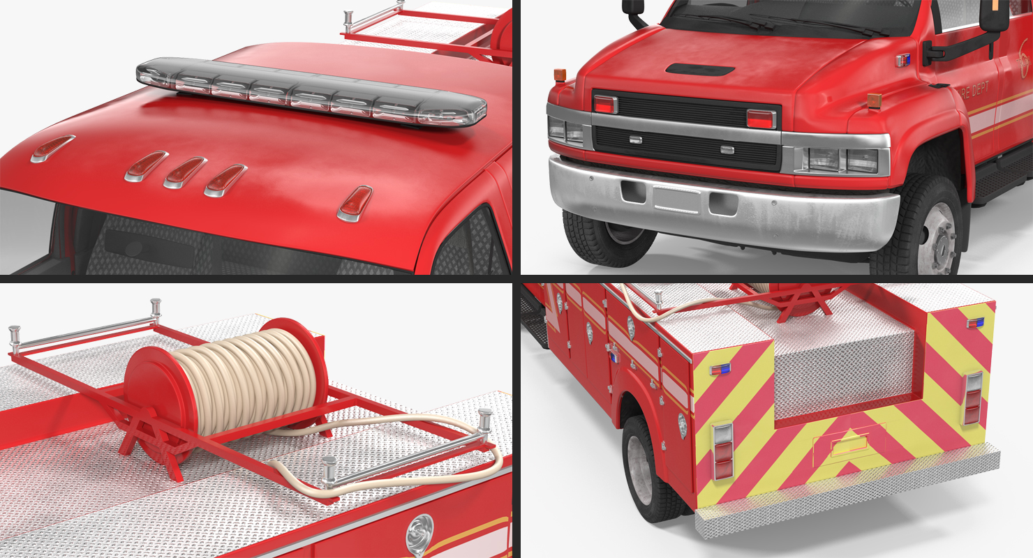 Old Fire Truck 3D model