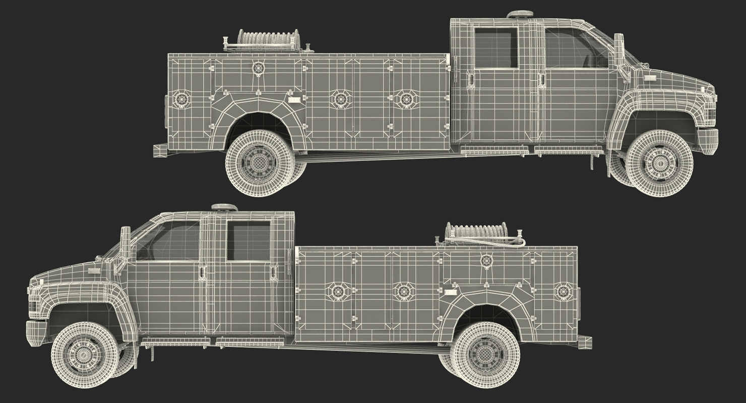 Old Fire Truck 3D model