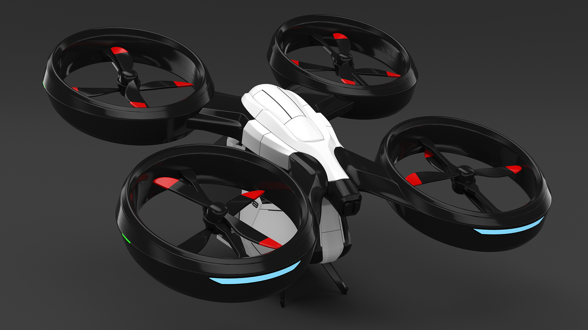 SciFi Futuristic Passenger Drone Rigged 3D model