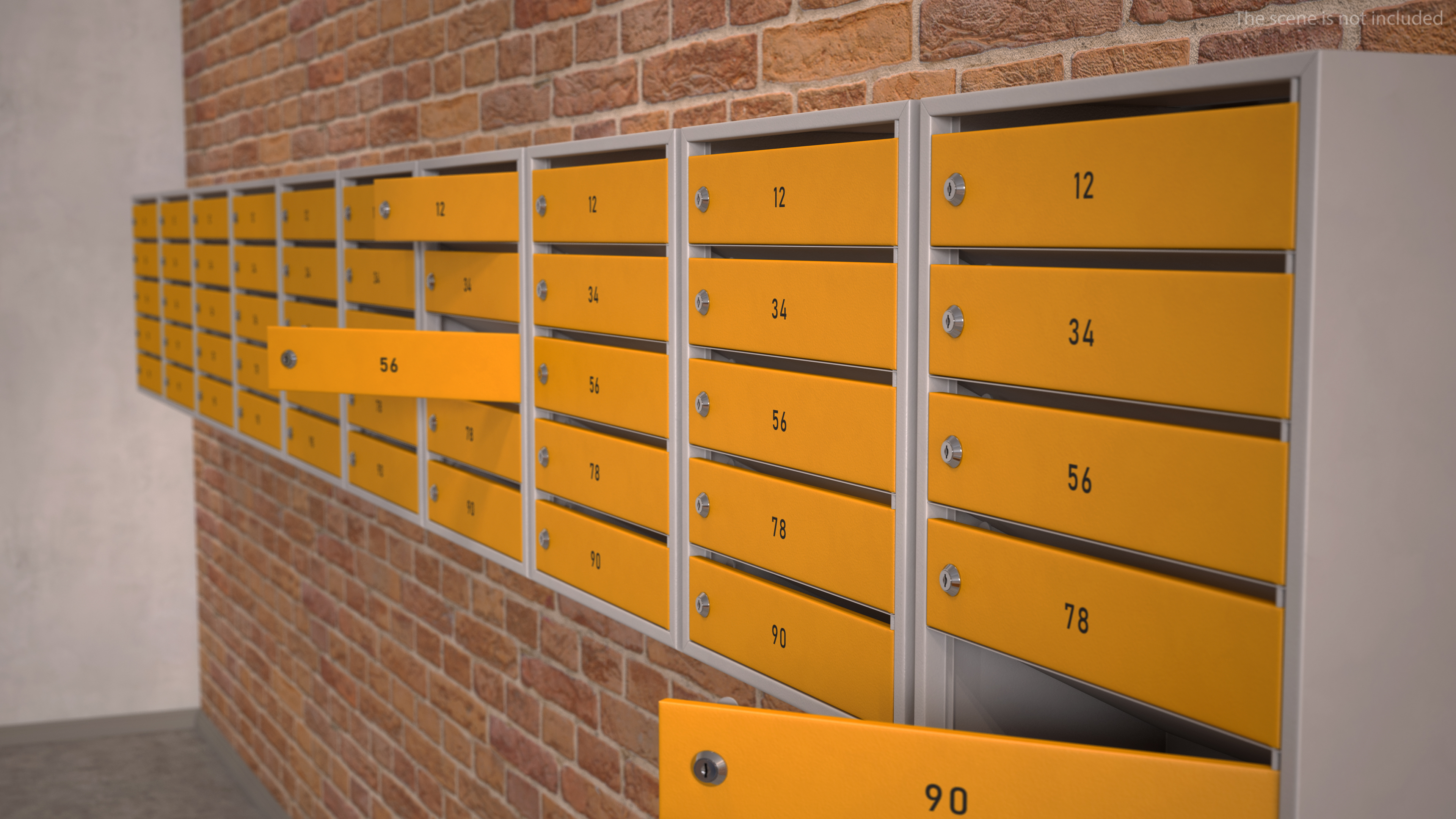 3D model Five Apartment Mailboxes Block