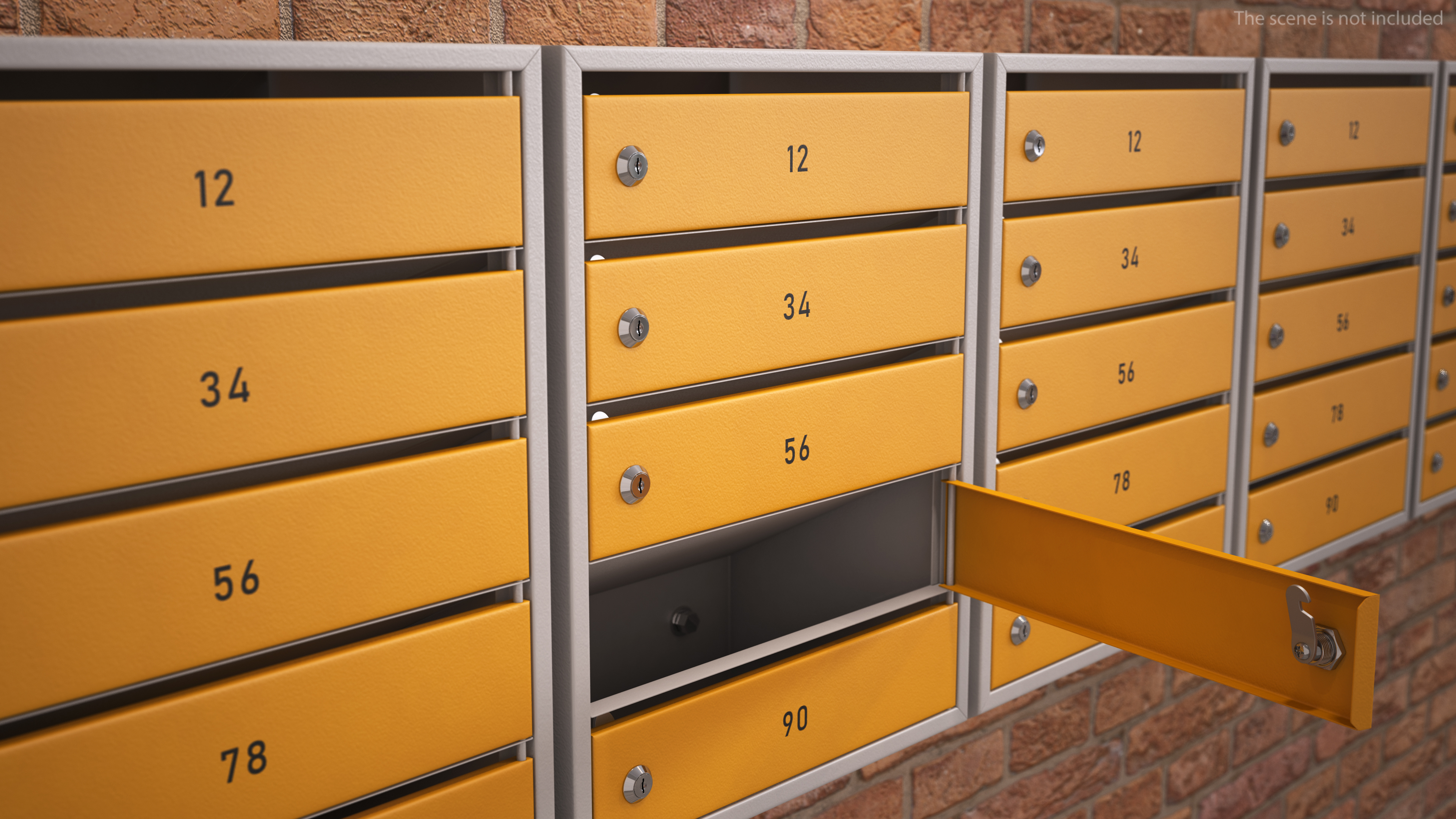 3D model Five Apartment Mailboxes Block