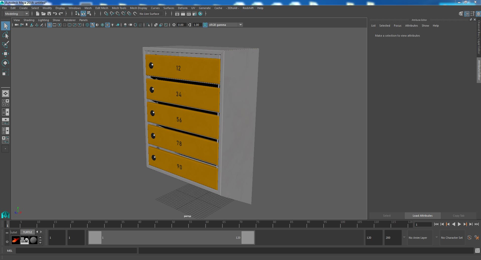 3D model Five Apartment Mailboxes Block