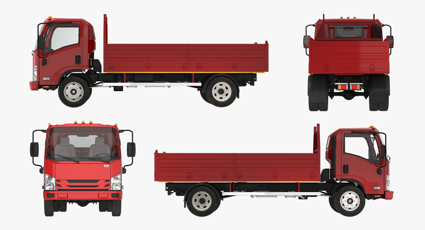 Dropside Truck Generic Rigged 3D model